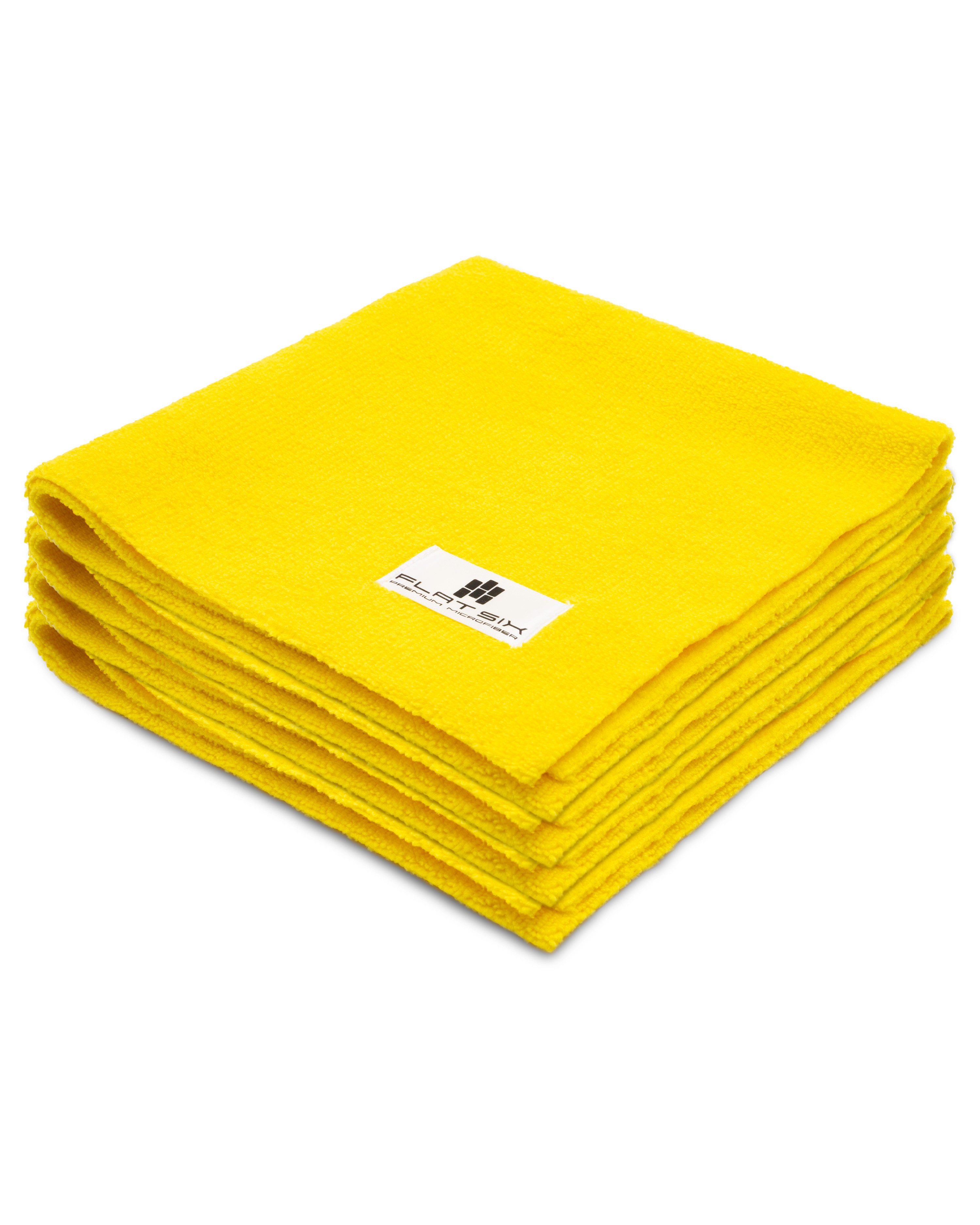 Flat Six Mikrofasertuch – Premium Poliertuch & Trockentuch für Autopflege Mikrofasertuch (4-tlg., 40x40 cm, 385 GSM, weich, randlos & lackschonend)