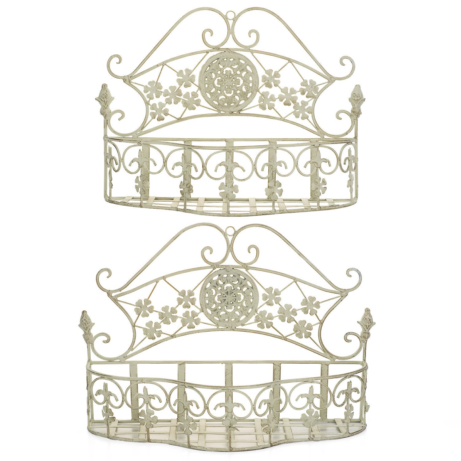 Moritz Blumentopf Pflanzkörbe Metall Wandkörbe 2er Set Pflanzkorb Landhausstil Shabby, Dekoration für In- und Outdoor für Pflanzen und Blumen Verzierungen