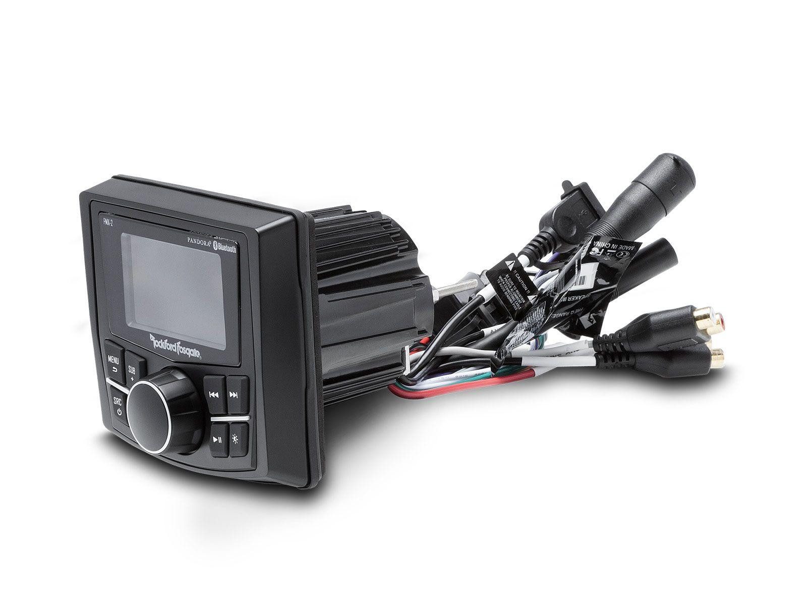 Rockford Fosgate PMX-2 Kompakter Digital Media Receiver 6,8cm Display Autoradio (Marin/Wasserdicht, AM/FM Radio, Animiertes Display)