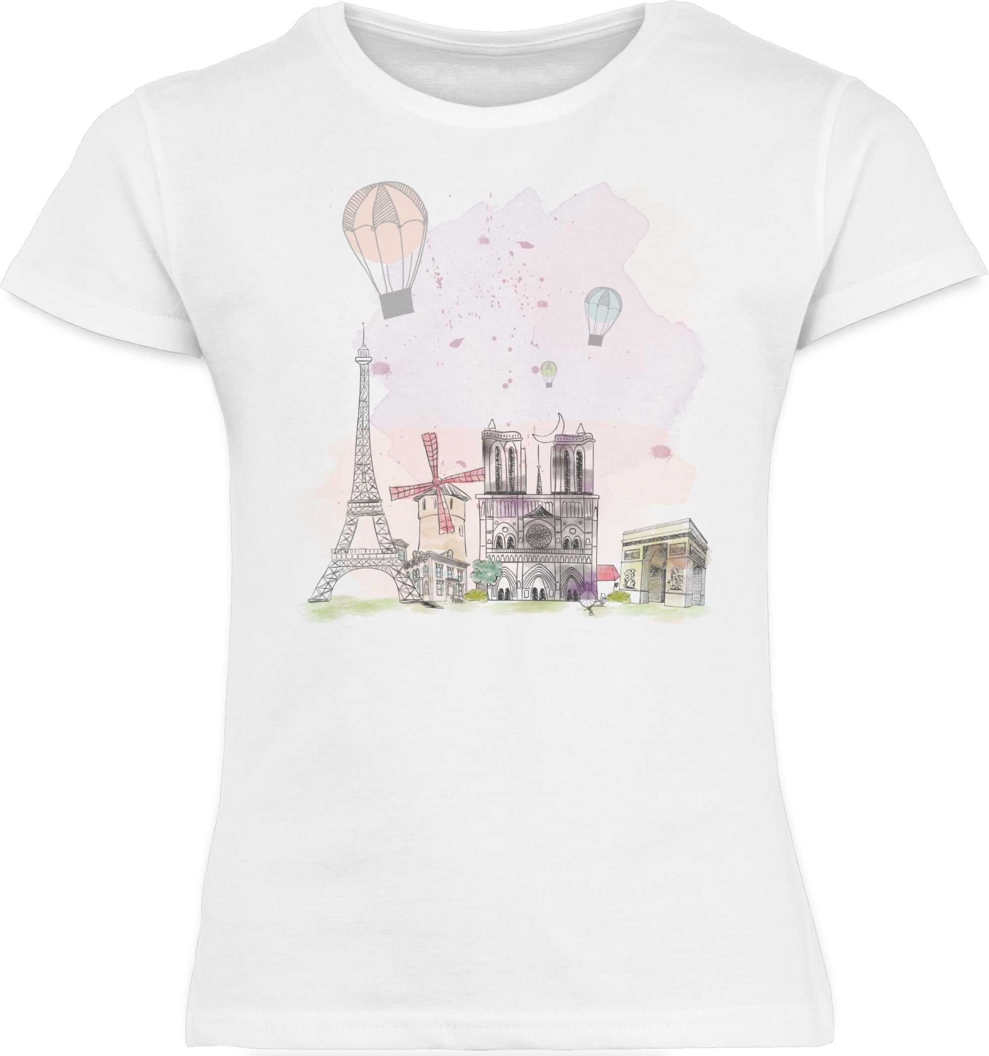 Shirtracer T-Shirt Paris Eiffelturm Notre-Dame Kinder Länder Wappen