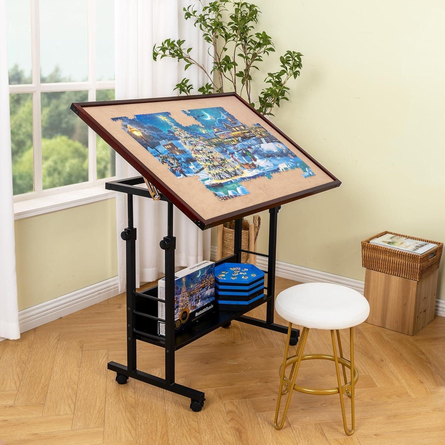 LuxusKollektion Arbeitstisch Jigsaw Puzzle Table Board with Cover Easel Hei günstig online kaufen