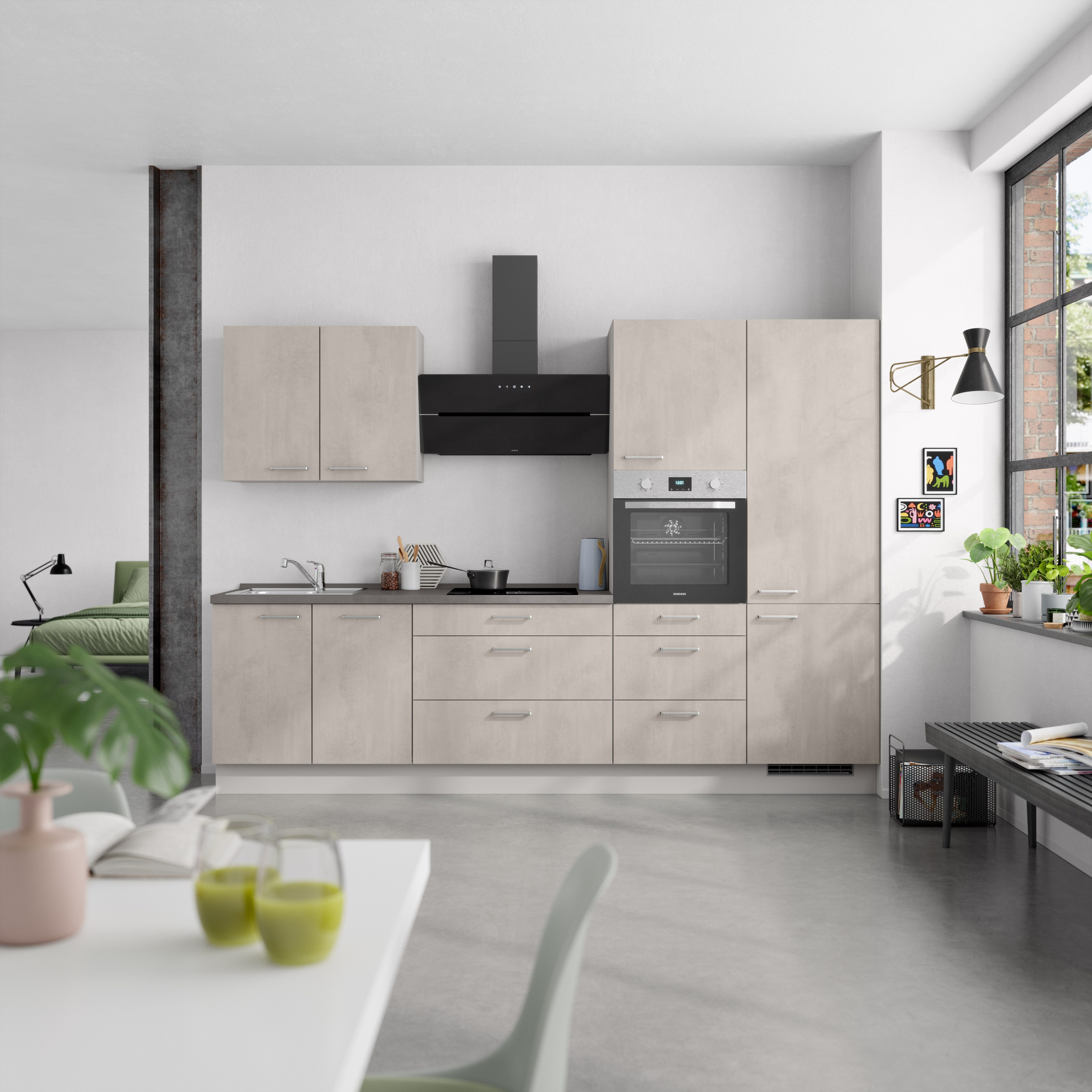 nobilia® Küchenzeile "Riva II", NEU: individuell anpassbar mit gratis Profi-Beratung, vormontiert, Breite 300 cm, Ausrichtung wählbar, wahlw. mit E-Geräten