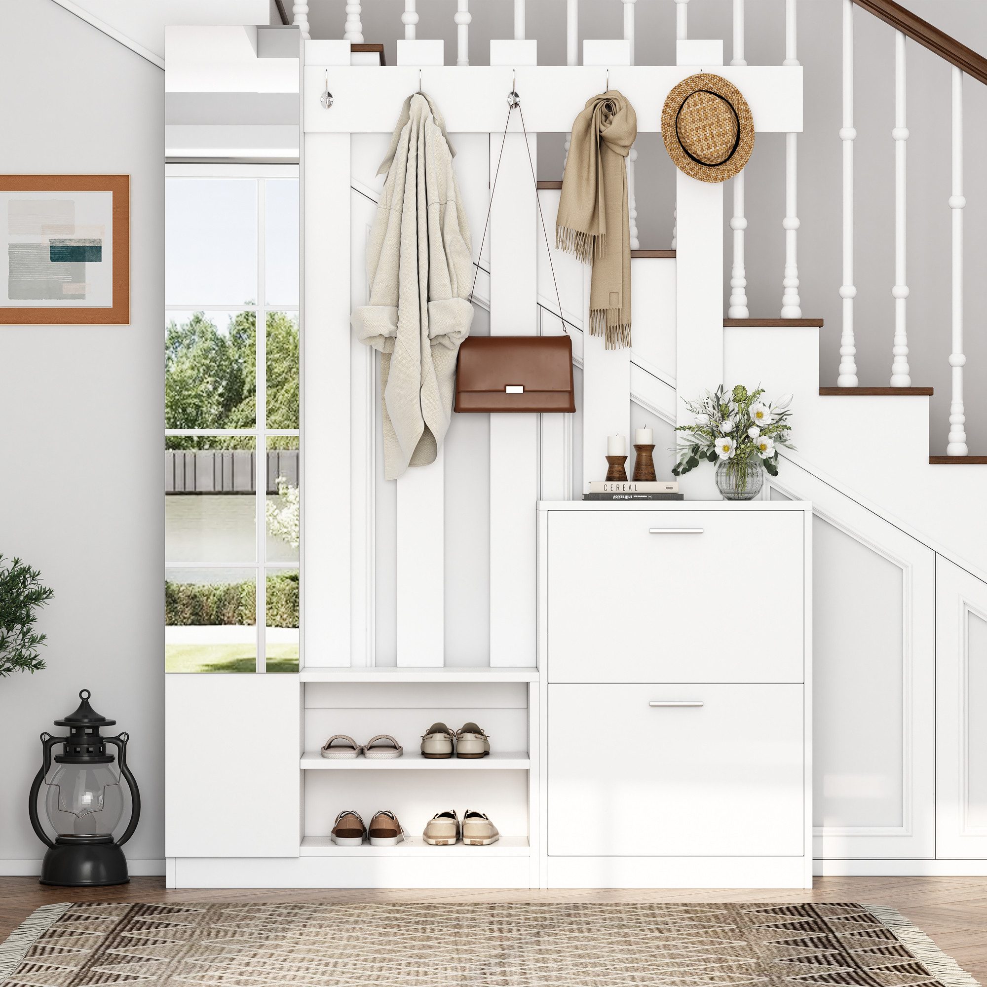 MODFU Garderoben-Set mit integriertem Spiegel, (Flurschrank, Hängeschrankre günstig online kaufen