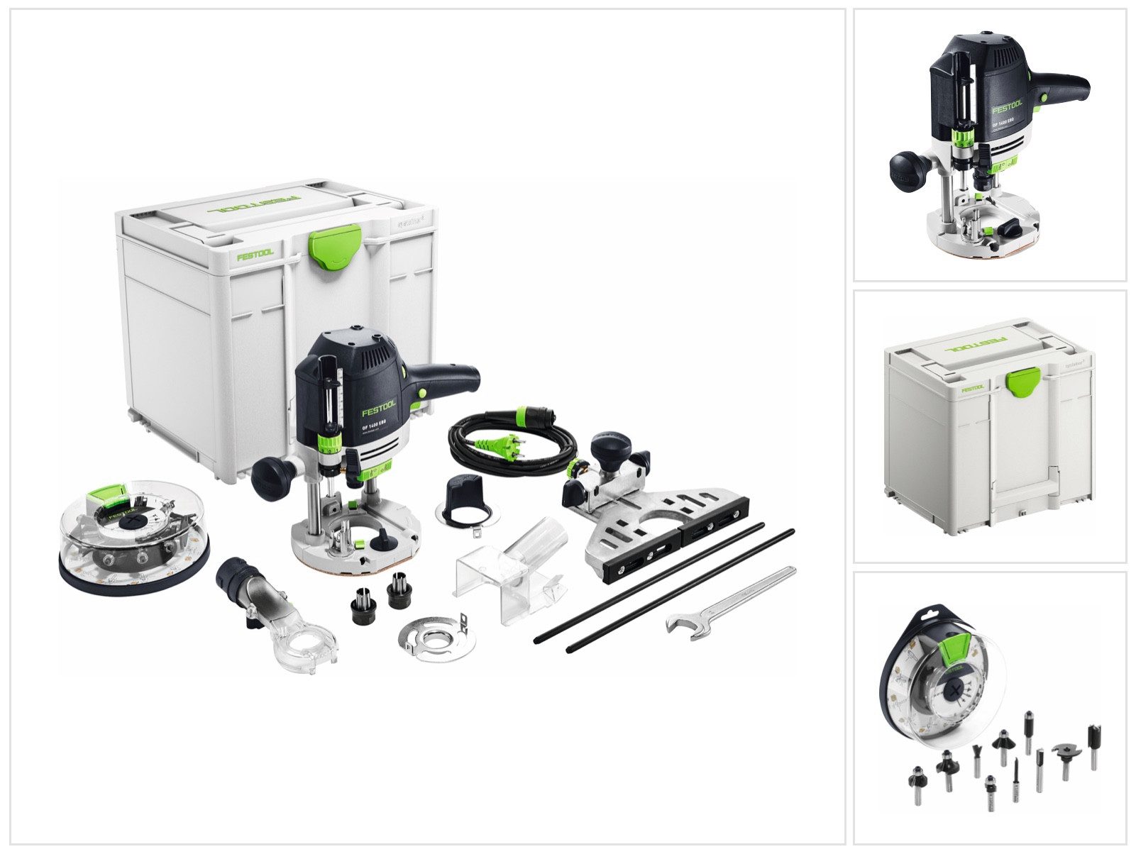 FESTOOL Oberfräse OF 1400 EBQ-Plus + Box-OF-S Oberfräse 1400 W 6 - 12,7 mm (576540) +
