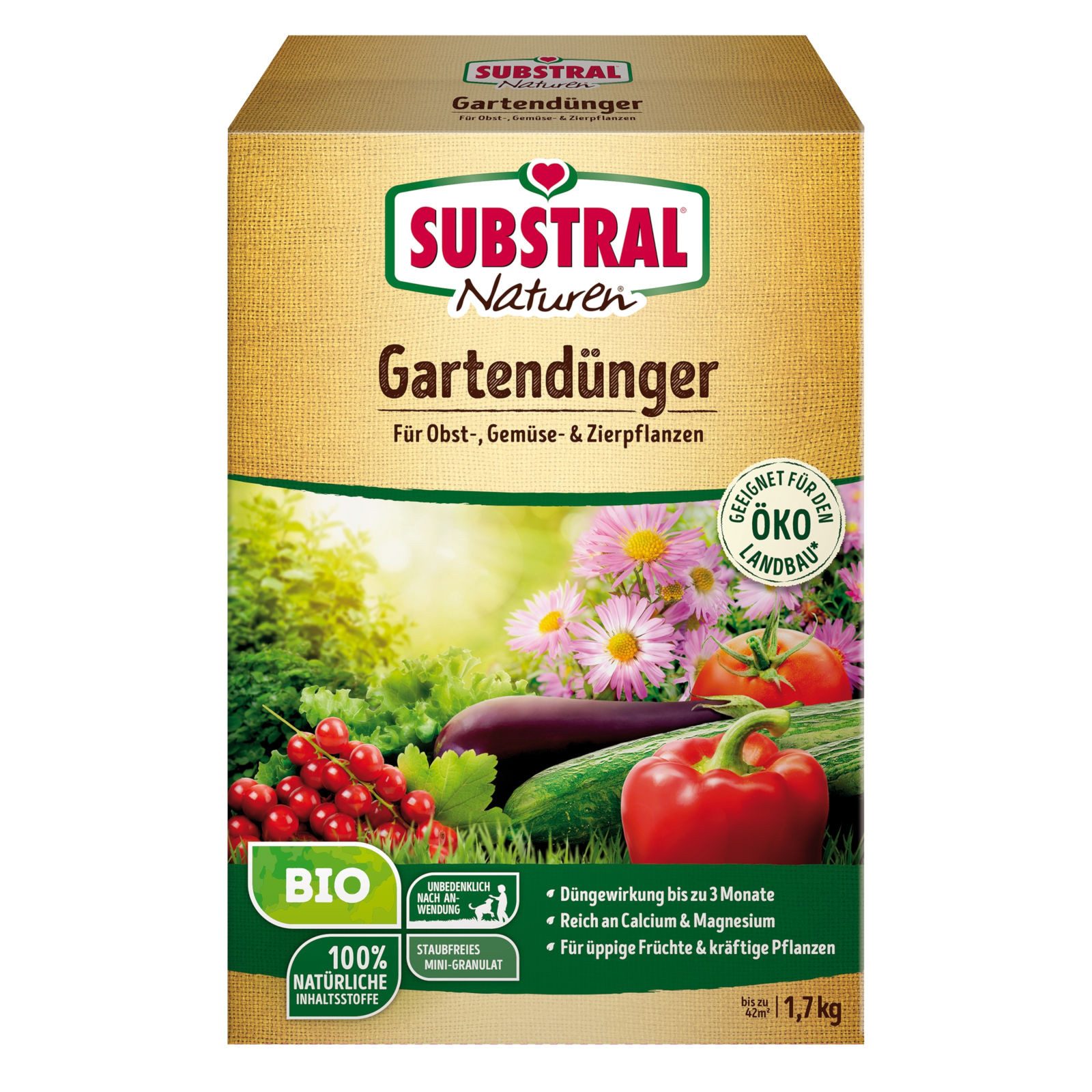 Substral Spezialdünger Naturen Gartendünger für Obst-, Gemüse- und Zierpflanzen, 1,7 kg