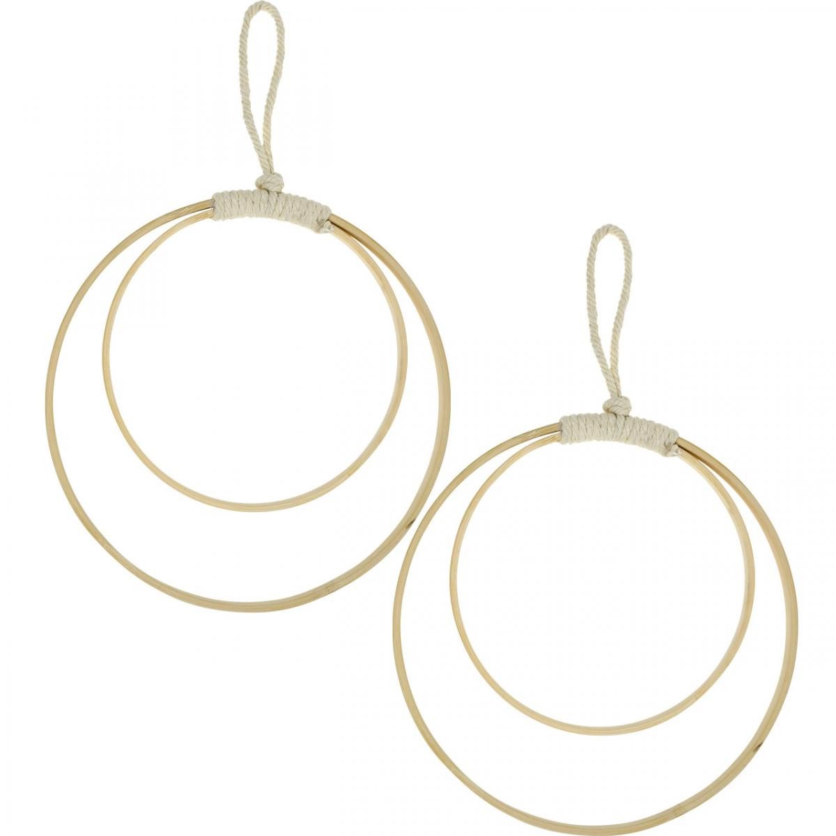 Florists Products Hängedekoration Dekorative Doppelringe aus Holz für kreative Hängedeko, 4 Stück