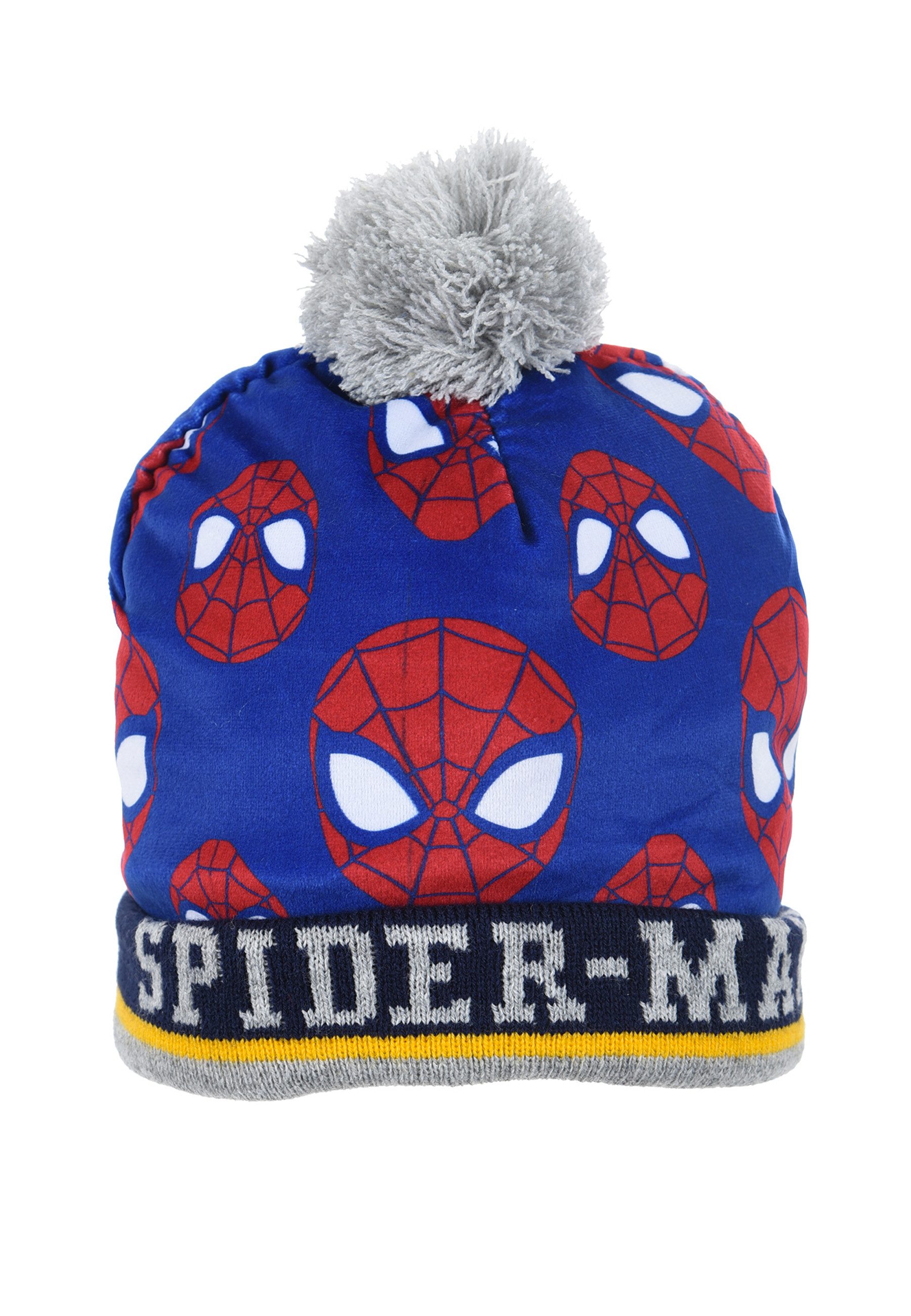Spiderman Mütze & Schal Kinder Jungen Winter-Set Mütze Handschuhe (SET, 2-tlg)