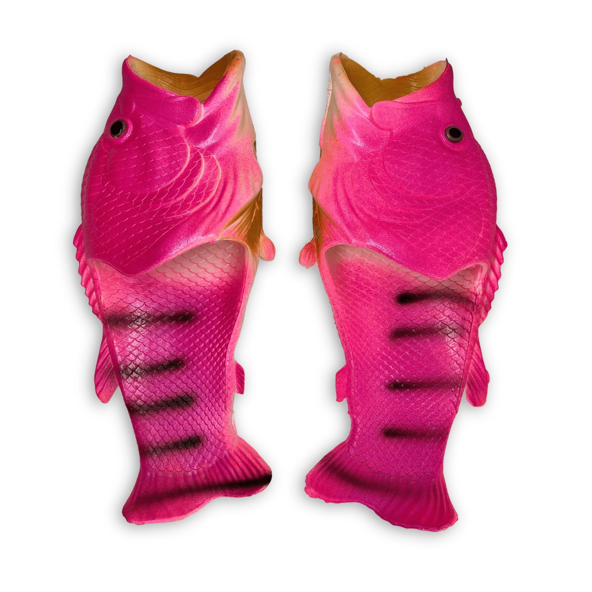 MST Fisch Sandalen, Schlappen, Strandschuhe, Geschenk für Angler Hausschuh Pink