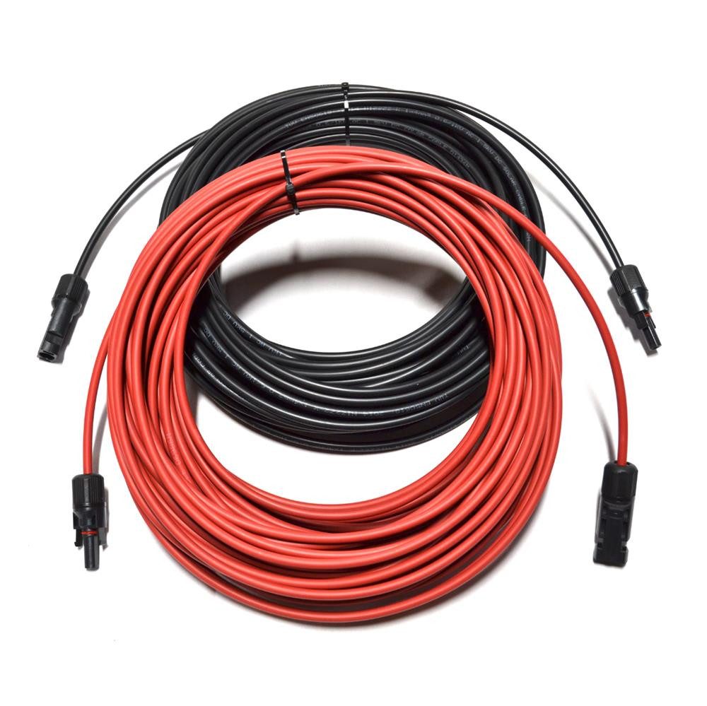 smartEC Solarkabel Verlängerungskabel 4 - 6mm² mit Stecker 2x 25m 4mm² Solarkabel, Außenduchmesser: 5,2mm (2500 cm), Kabeltyp H1Z272-K IP68 Verlängerungskabel 1-30 Meter