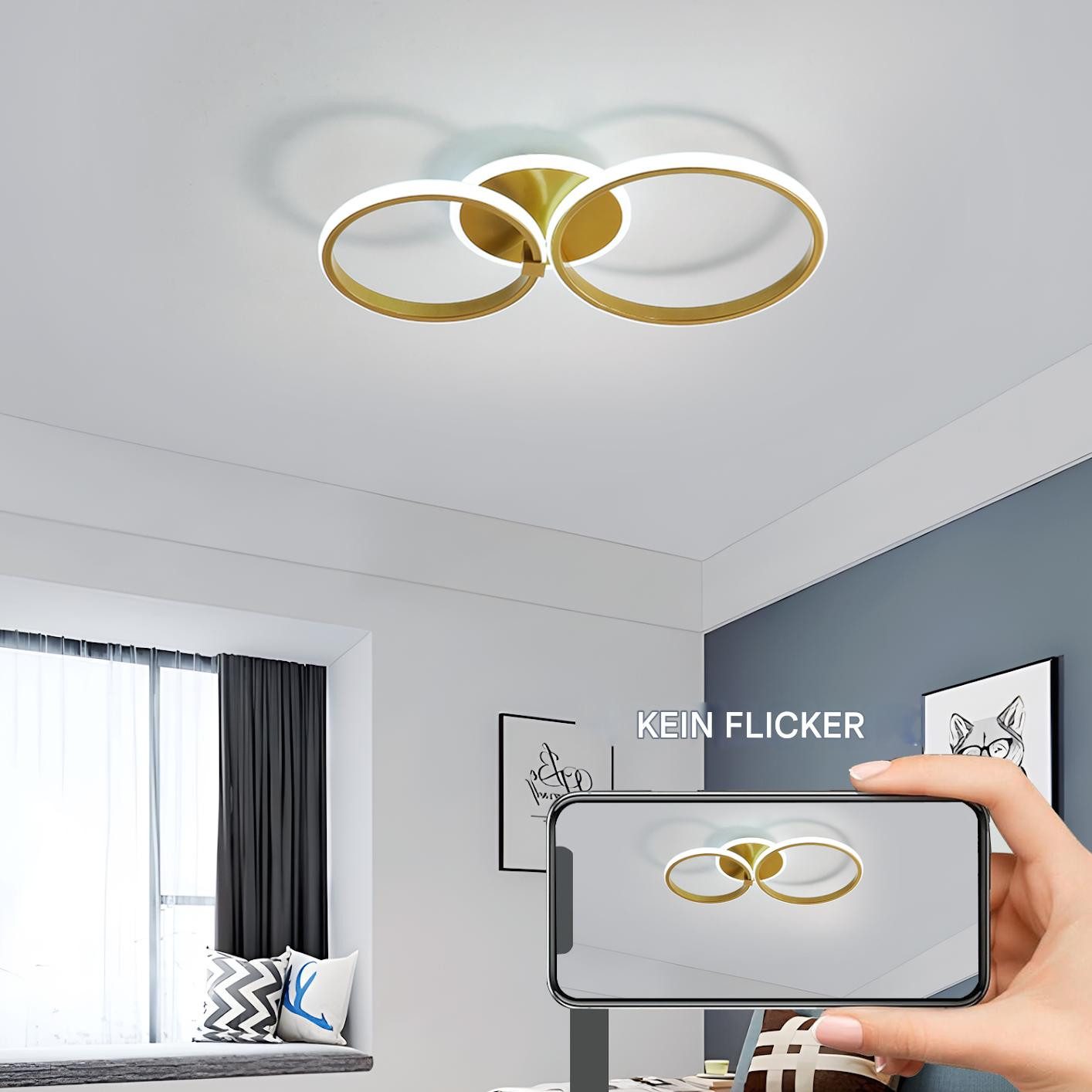 Riserva Deckenleuchte Goldene Deckenlampe, kreative Dekolampe, Wohnzimmer Deckenlampe