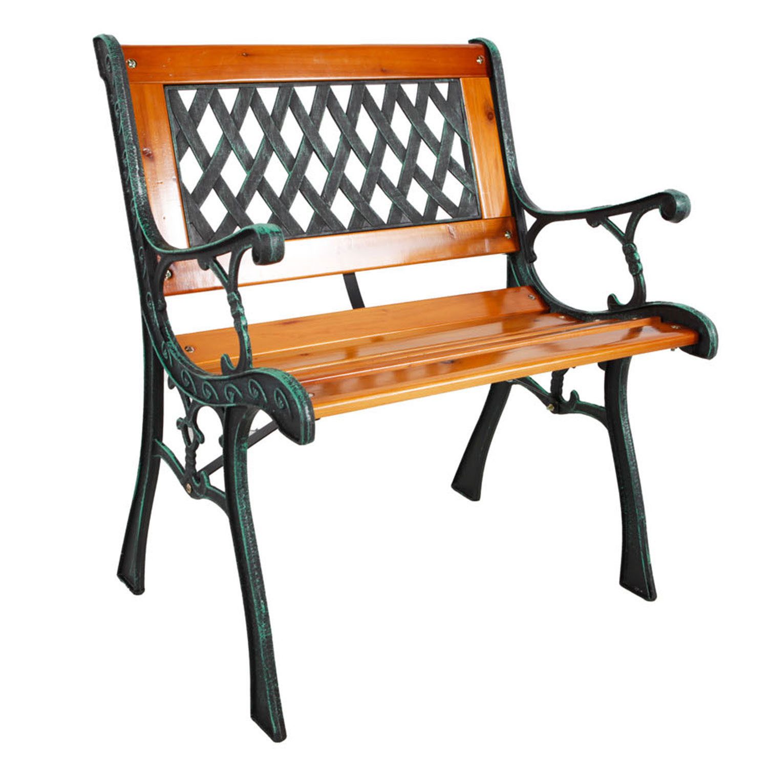 Mojawo Armlehnstuhl Gusseisen Gartensessel Gartenstuhl Outdoorstuhl Holz Na günstig online kaufen