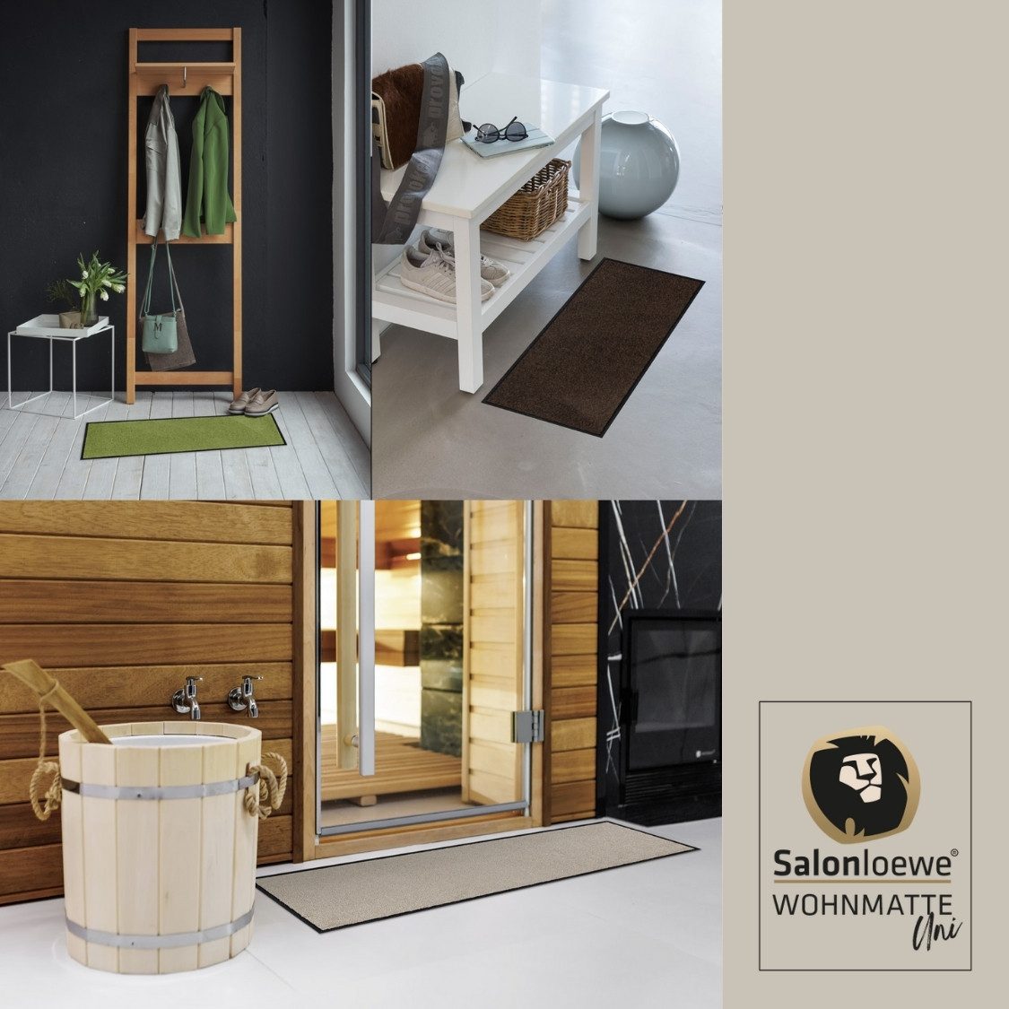 Salonloewe Fußmatte Fußmatte 30x60 Uni anthrazit, Eingangsmatte klein, Höhe günstig online kaufen