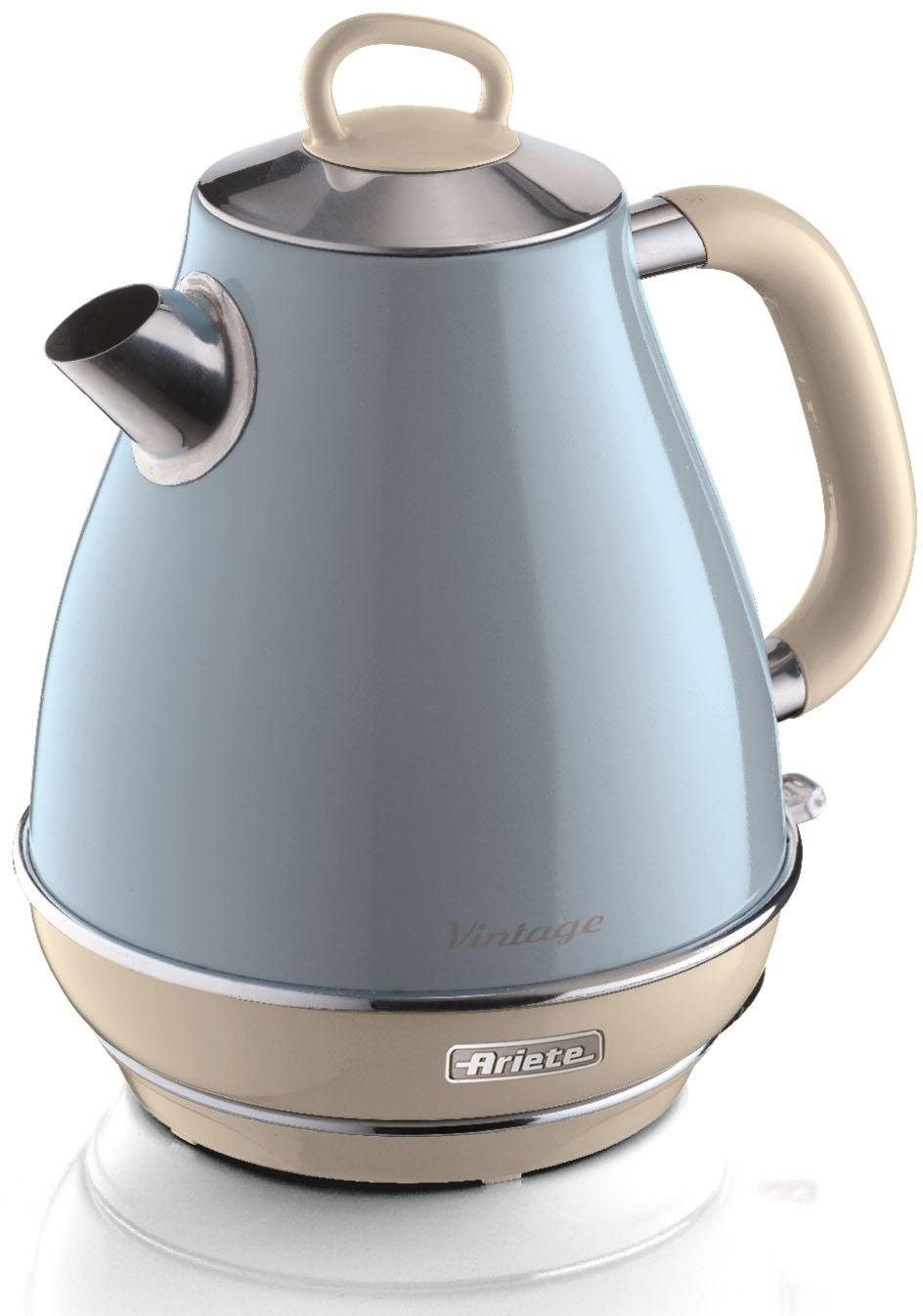 Ariete Wasserkocher Vintage 2869 blau, 1,7 l, 2200 W, Luxuriöser  schnurloser Wasserkocher aus lackiertem Edelstahl