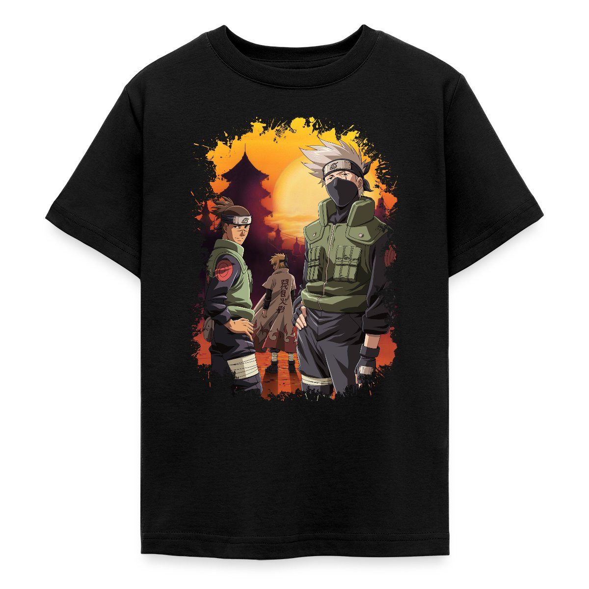 T-Shirt Naruto Cooles Design Mit Kakashi, Iruka Und Naruto Teenager T-Shirt