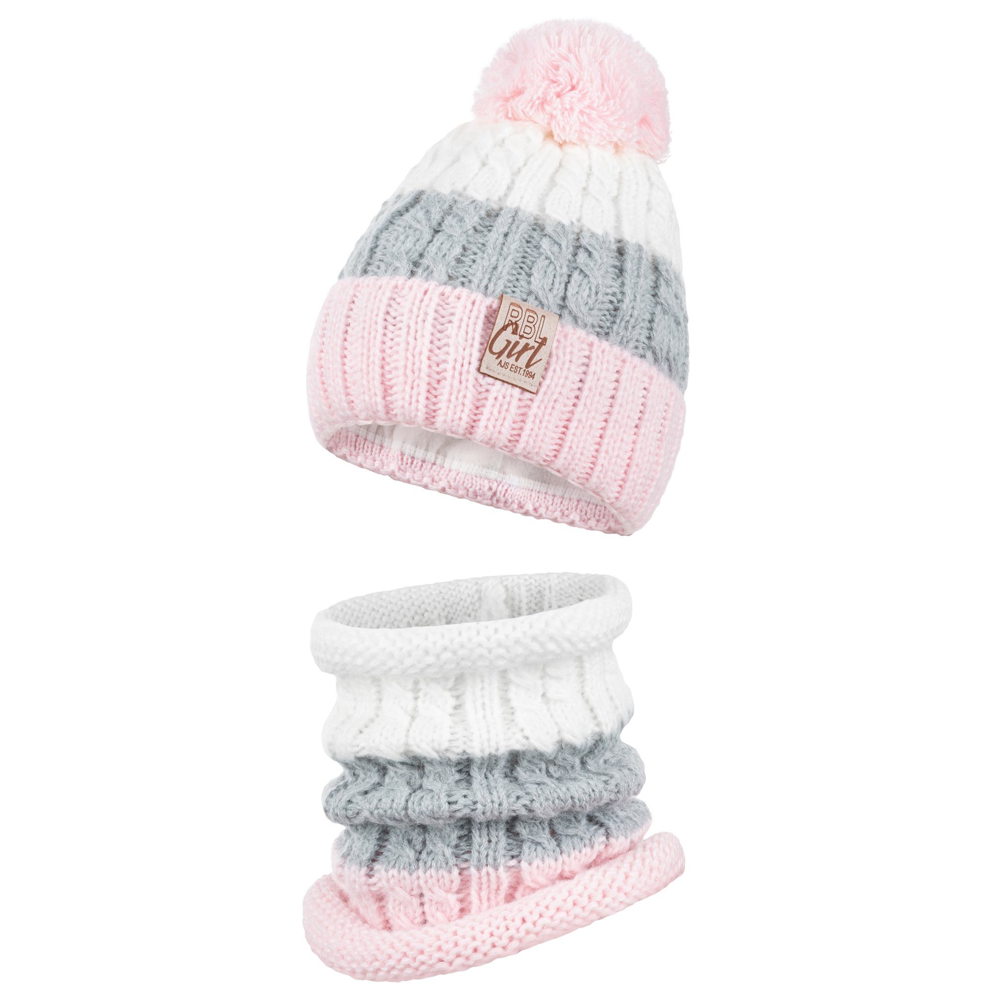 Smarilla Mütze & Schal Wintermütze Strickmütze mit Schlauchschal Winterset