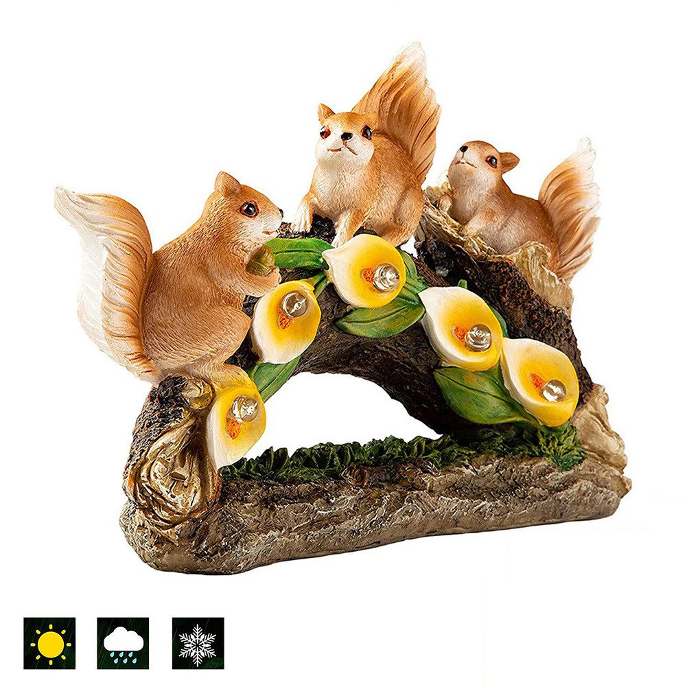 MUPOO Gartenfigur Solar Gartentier Eichhörnchen/Schildkröte mit günstig online kaufen