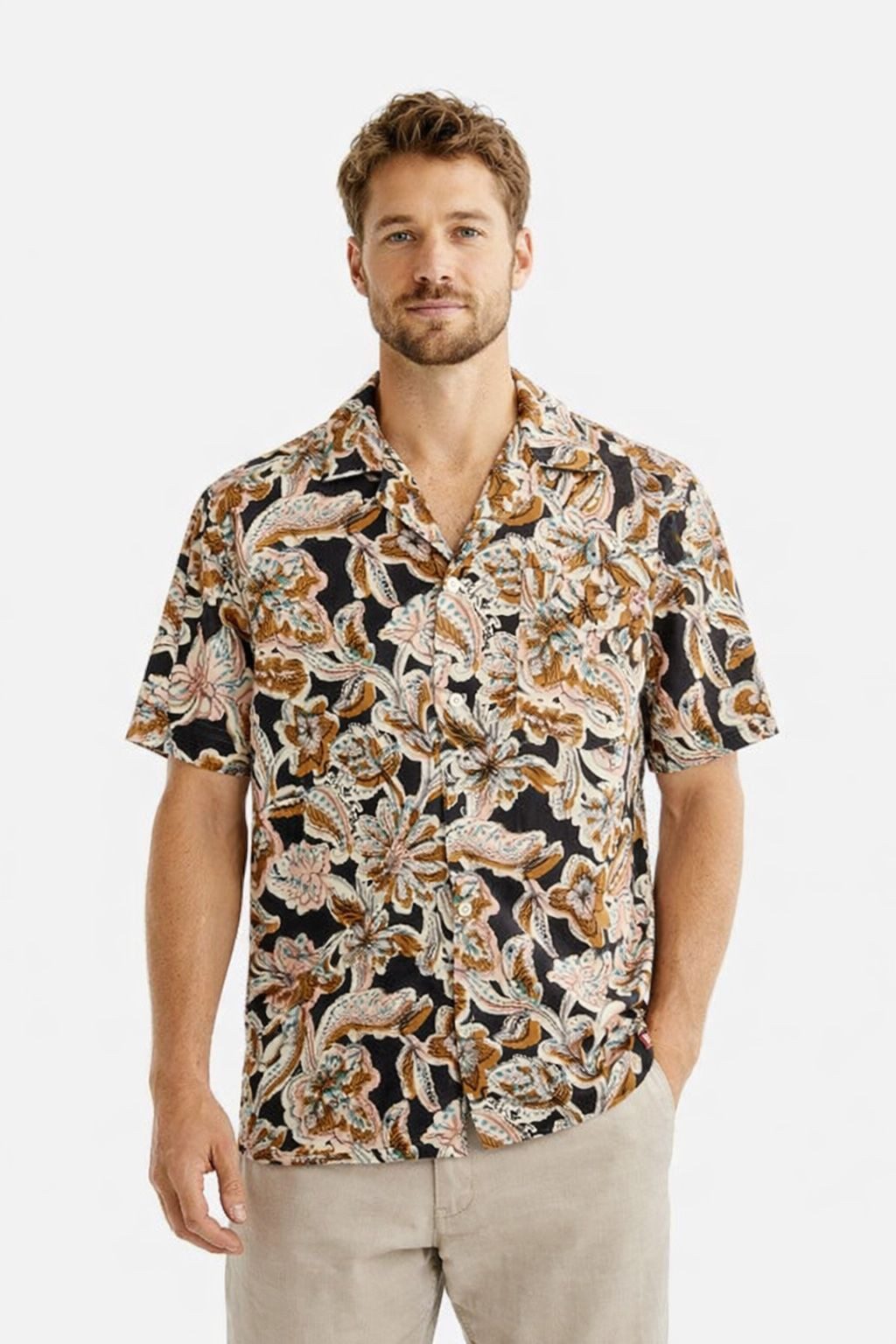 Scotch & Soda Kurzarmhemd Kurzarmhemd Regular Fit aus Viskose mit Allover-Print