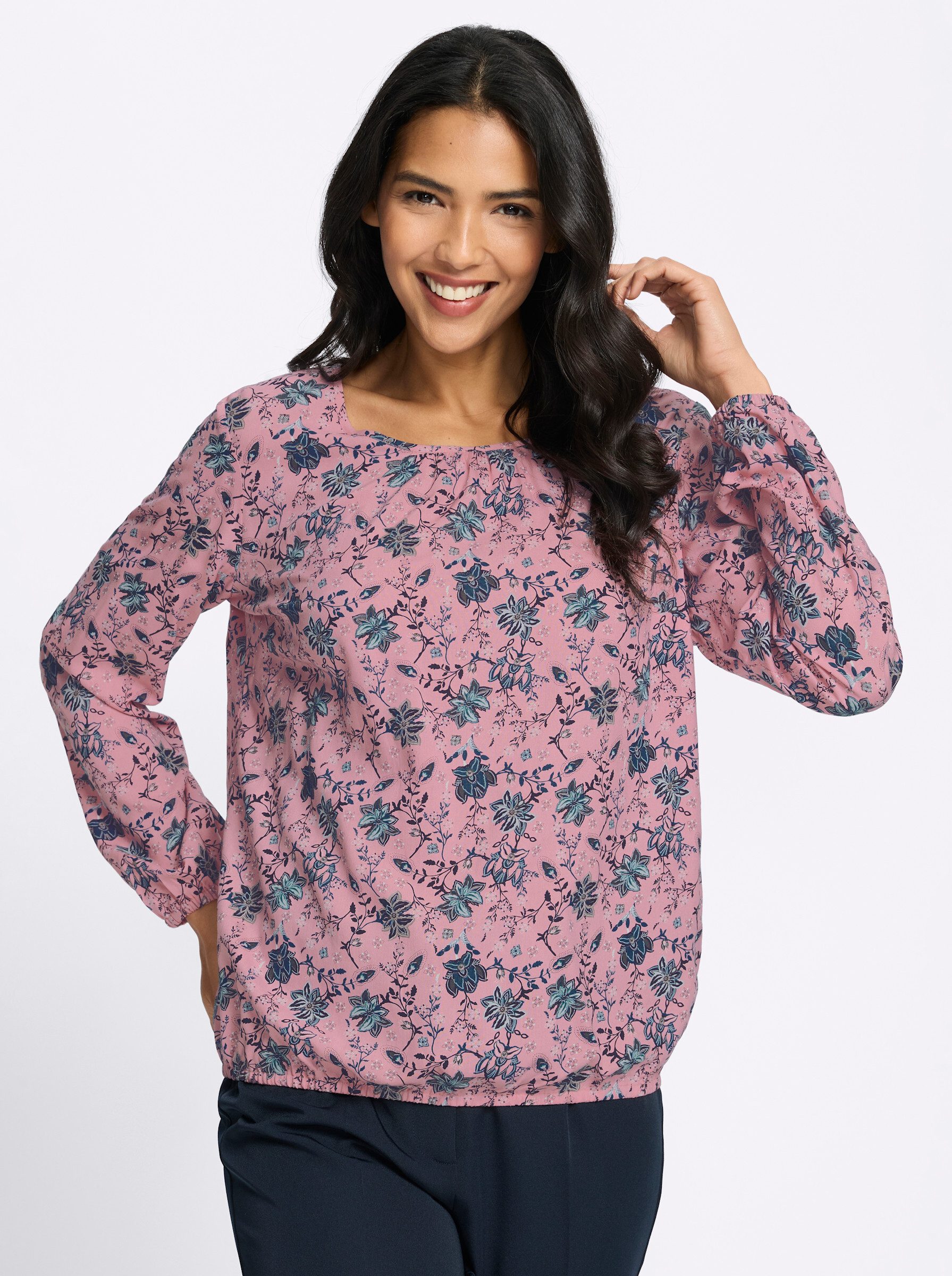 Klassische Bluse Schlupfbluse Langarm