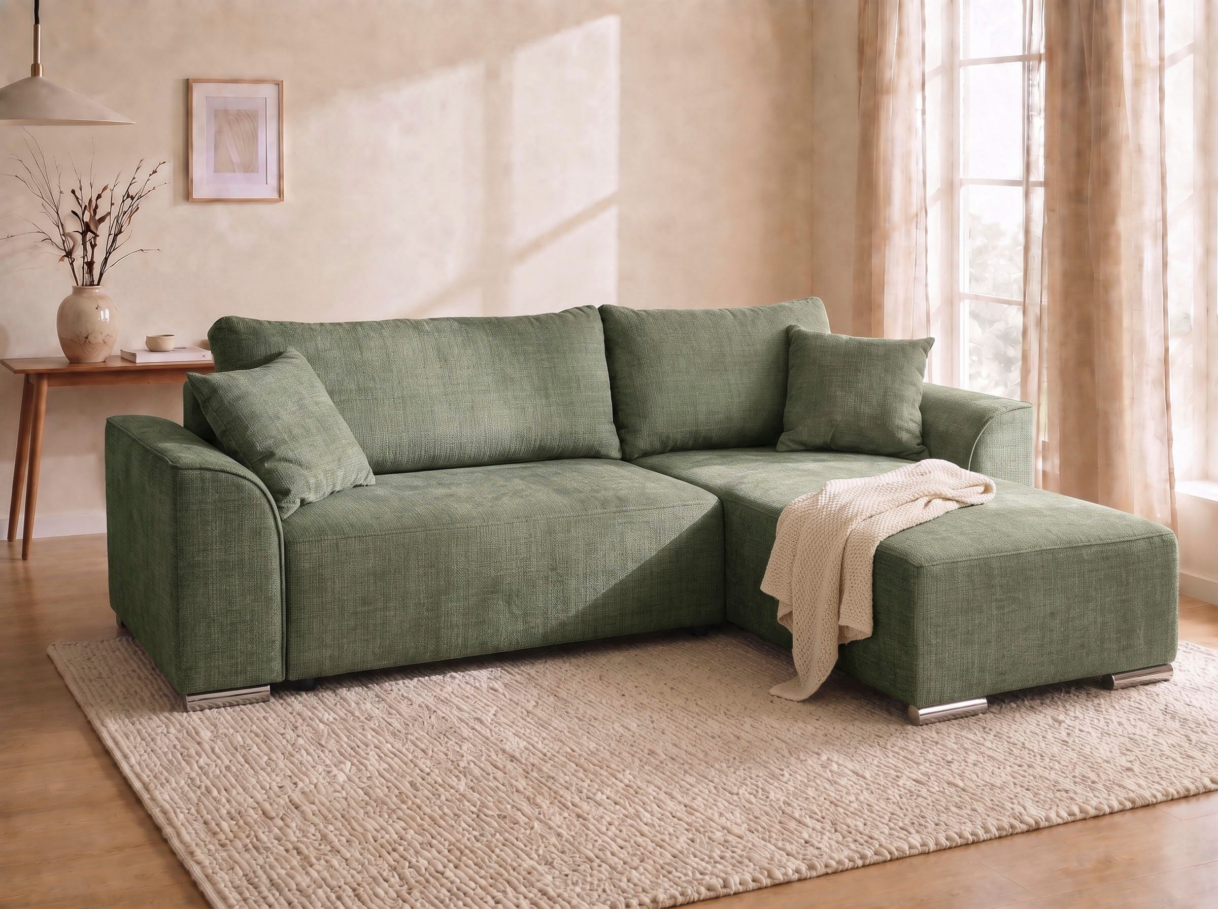 COLLECTION AB Ecksofa Sara L-Form, B: 236 cm, Schlaffunktion, Bettkasten, optional Topper, Bonnellfederkern, Liegefl. 116x190 cm, Couch als Schlafsofa
