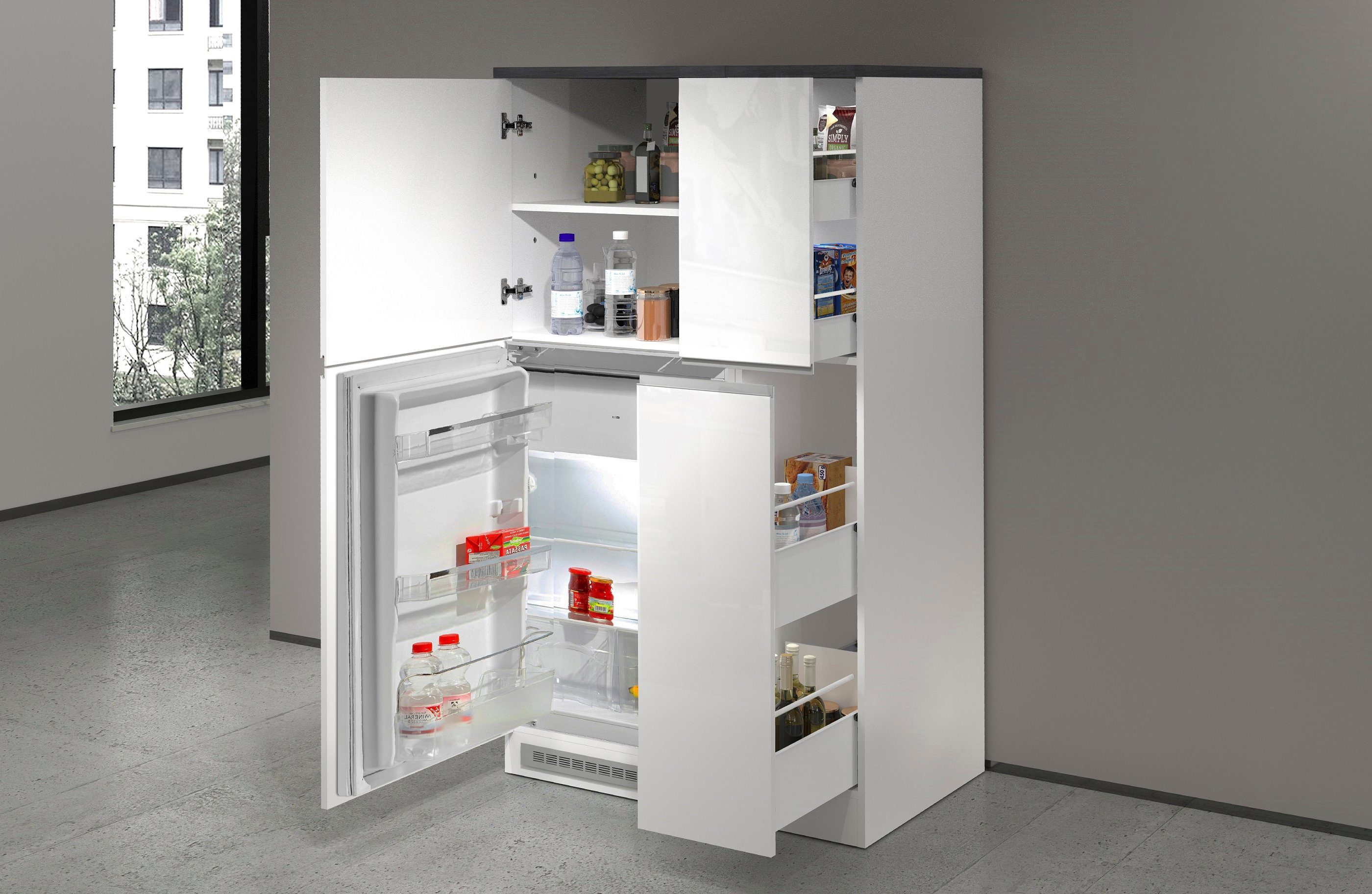KOCHSTATION Küche KS-Sole Küchenschrank-Set, Breite 90 cm,Umbau-und Apothekerschrank im Set