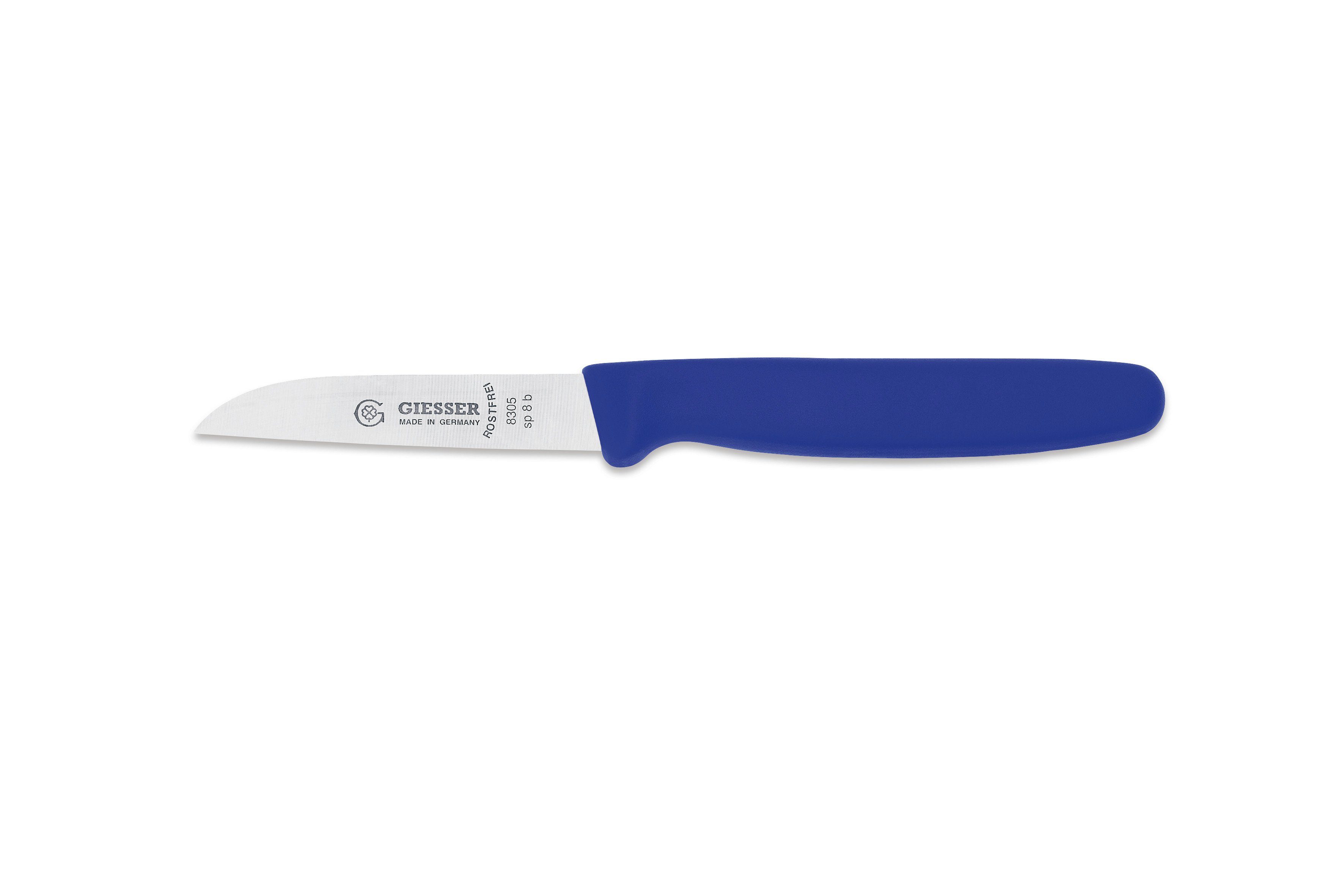 Giesser Messer Gemüsemesser Küchenmesser 8305 sp 8 alle Farben, Küchenmesser gerade Schneide 8 cm, Made in Germany Blau | Gemüsemesser