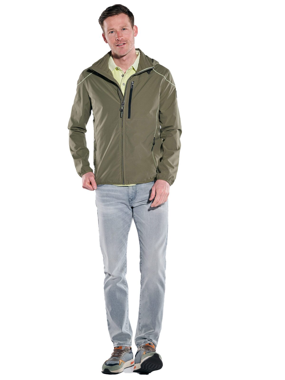Engbers Kurzjacke Herren Übergangsjacke mit abnehmbarer Kapuze, Khaki