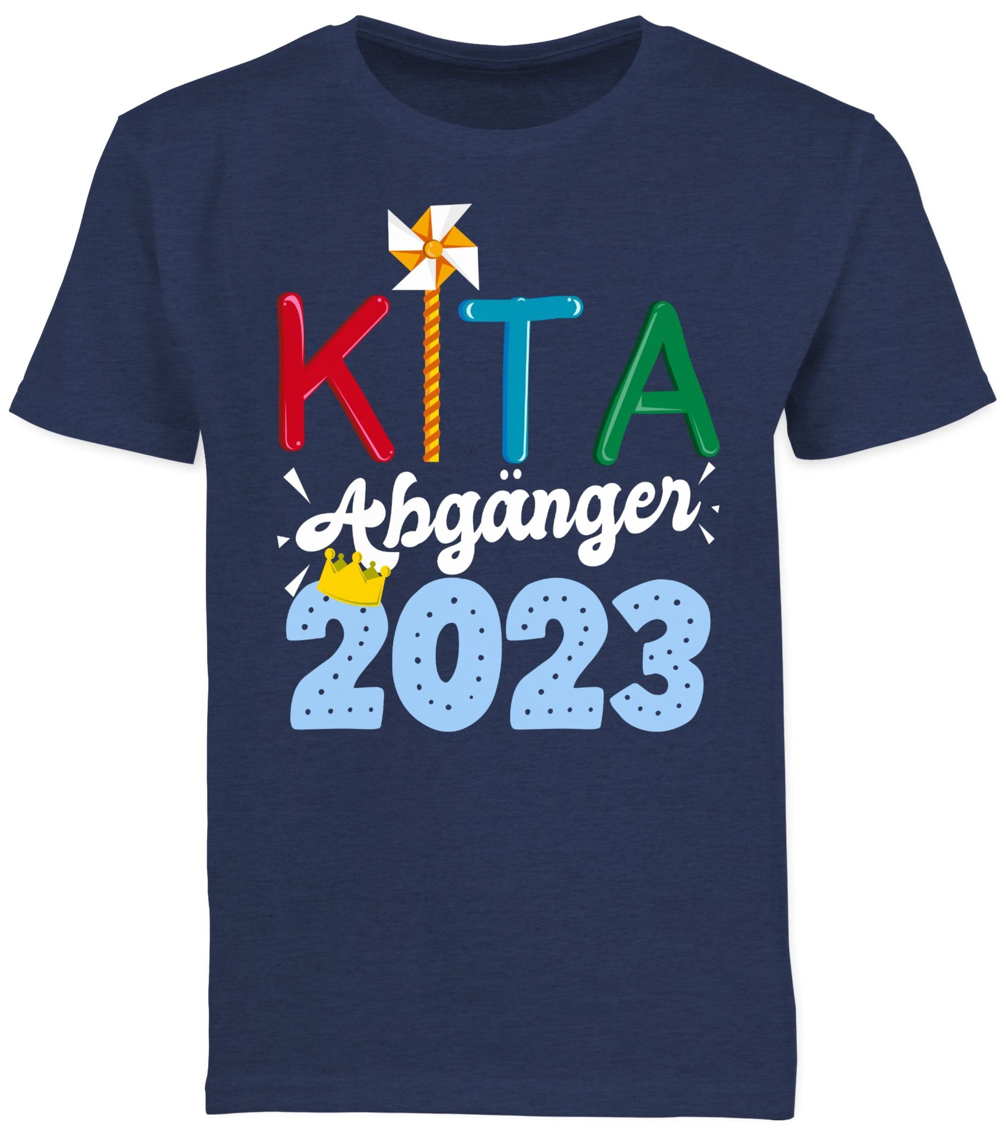 Shirtracer T-Shirt Kita Abgänger Meliert I 03 Schulanfang Einschulung Junge Dunkelblau Geschenke 2023