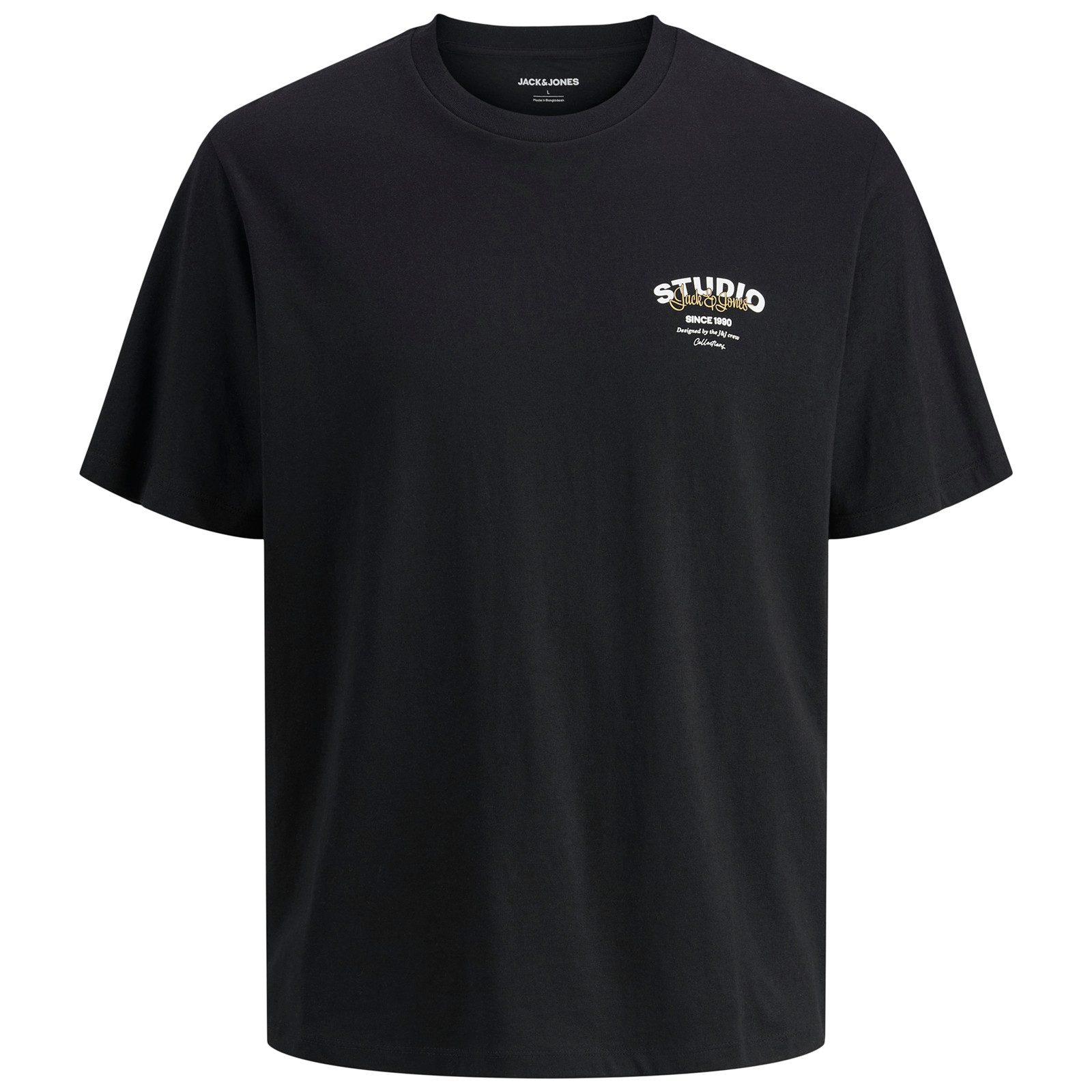 Rundhalsshirt Jack&Jones T-Shirt schwarz Übergrößen JJYUKI