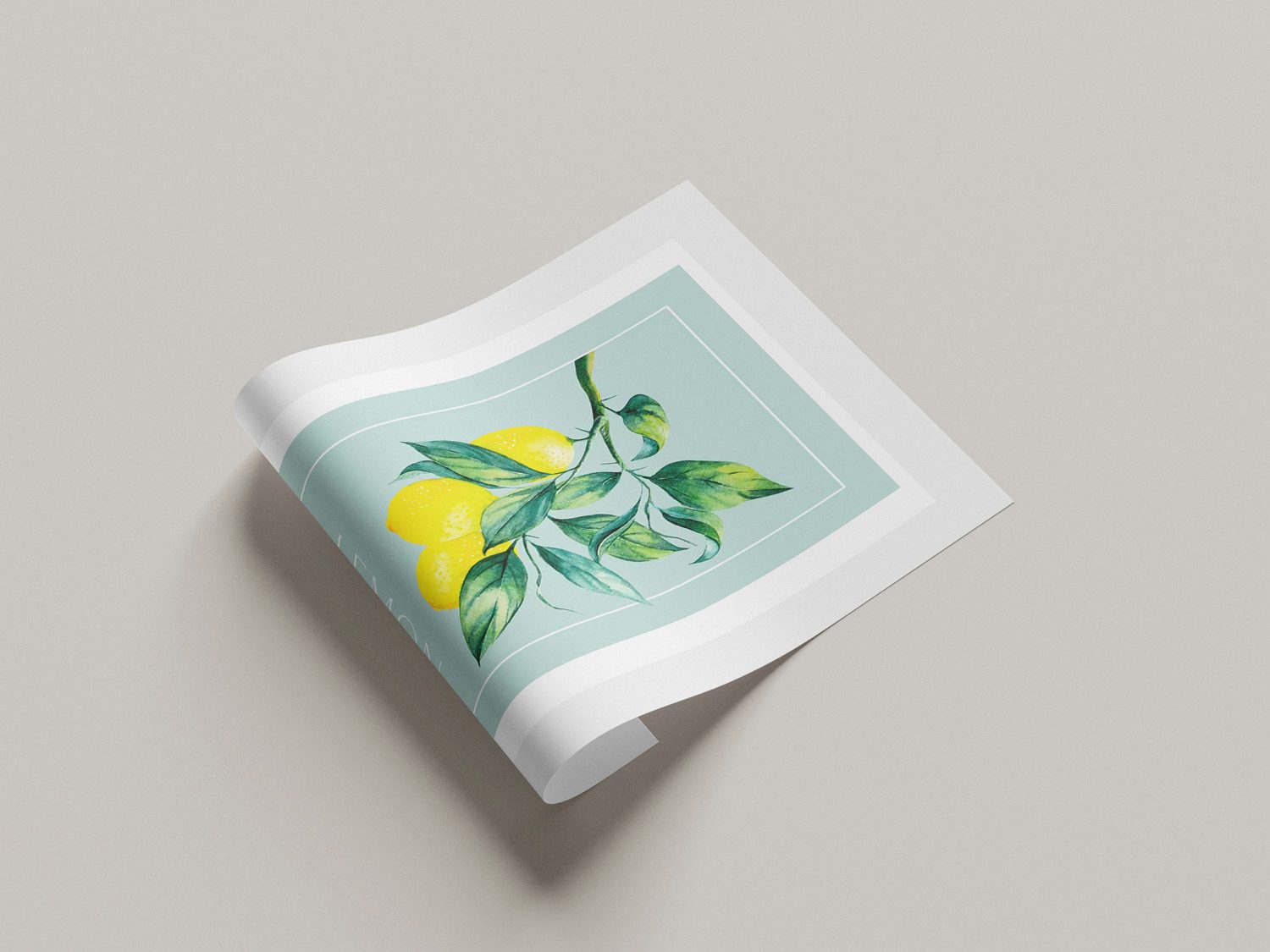 queence Bild mit Rahmen oder Poster, Lemon - Zitronenzweig, Abstrakt, Figuren, Obst, Obst Bilder, Schriftzug (1 St), HD Premium Druck
