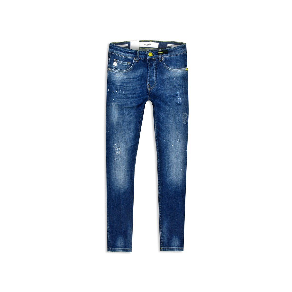 1090 regular mittel-blau Shorts 1 (1-tlg) Midblue Goldgarn