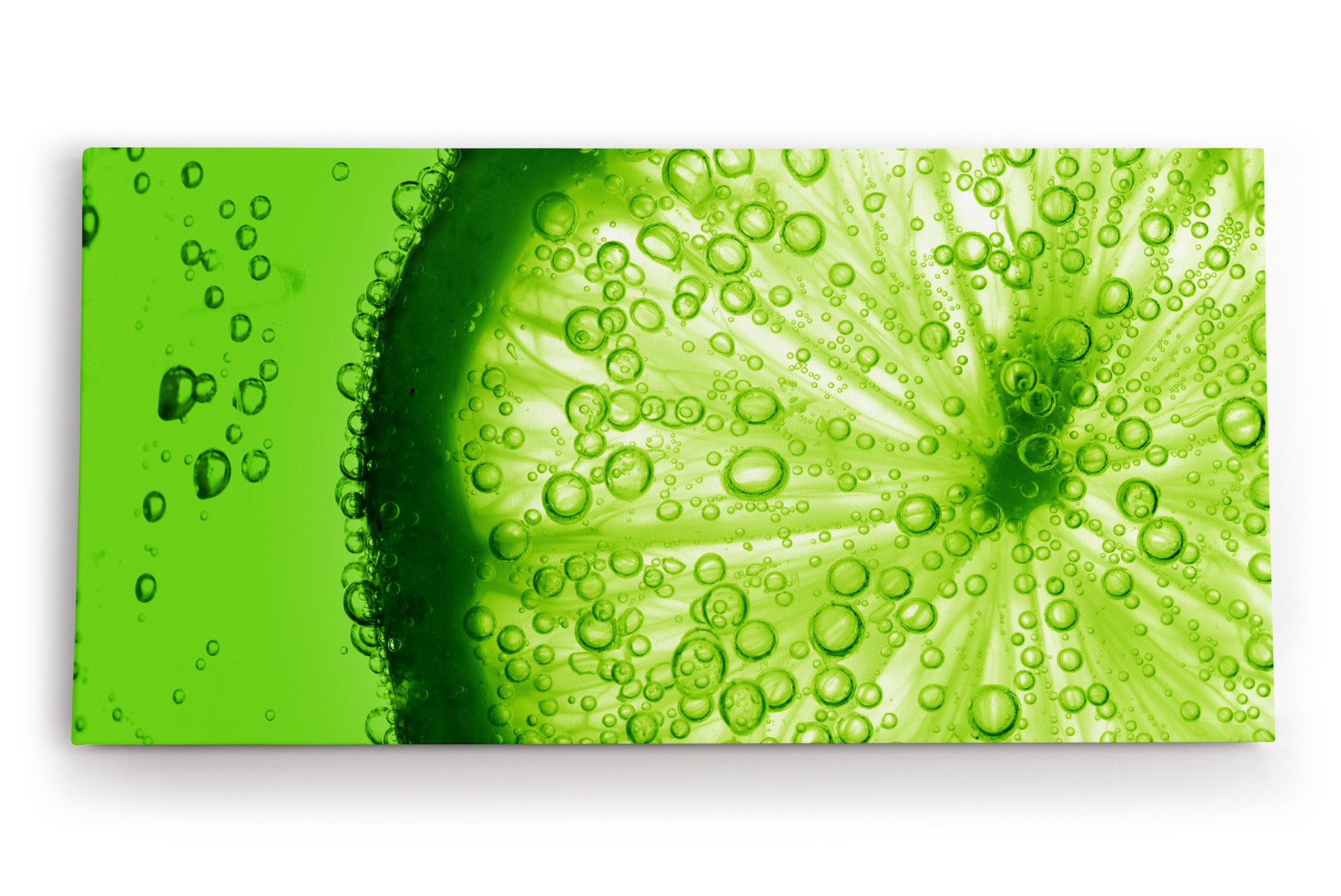 möbel-direkt.de Leinwandbild Zitrone Limette Grün Nahaufnahme Frucht Dekorativ