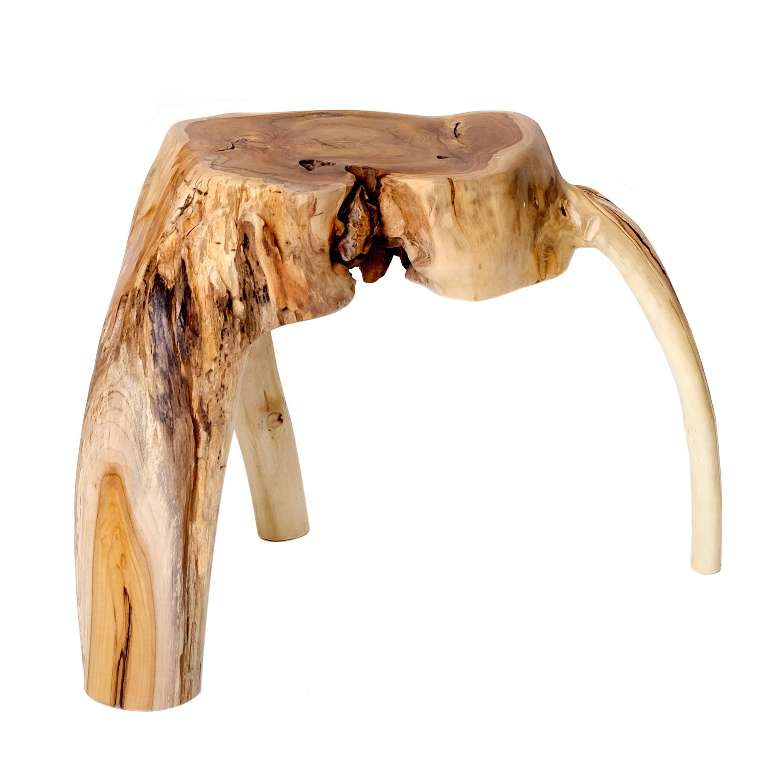 Brillibrum Beistelltisch Wurzelholzhocker Teakholz Hocker massiver günstig online kaufen