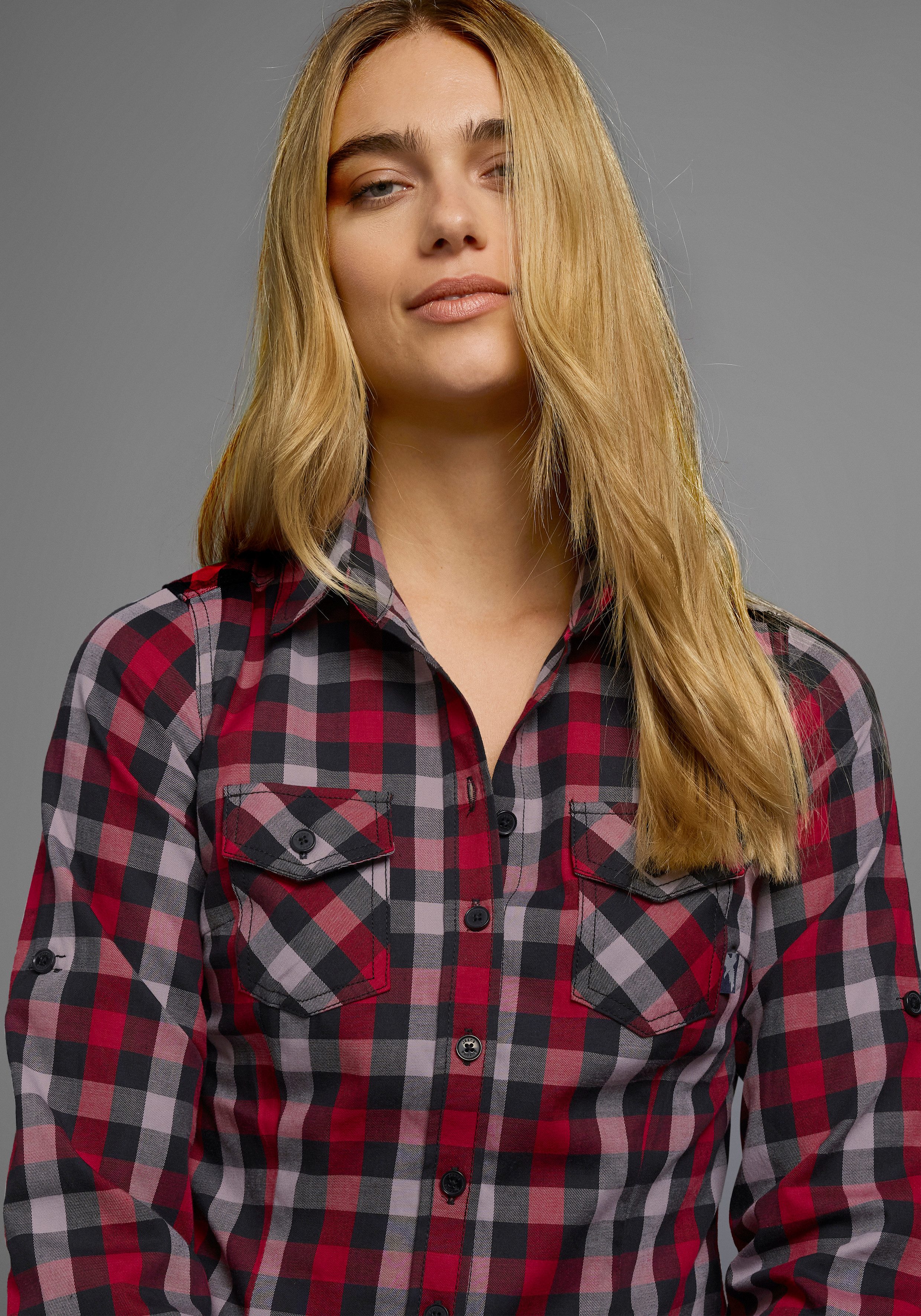 Arizona Karobluse Lässiger-Holzfäller-Look