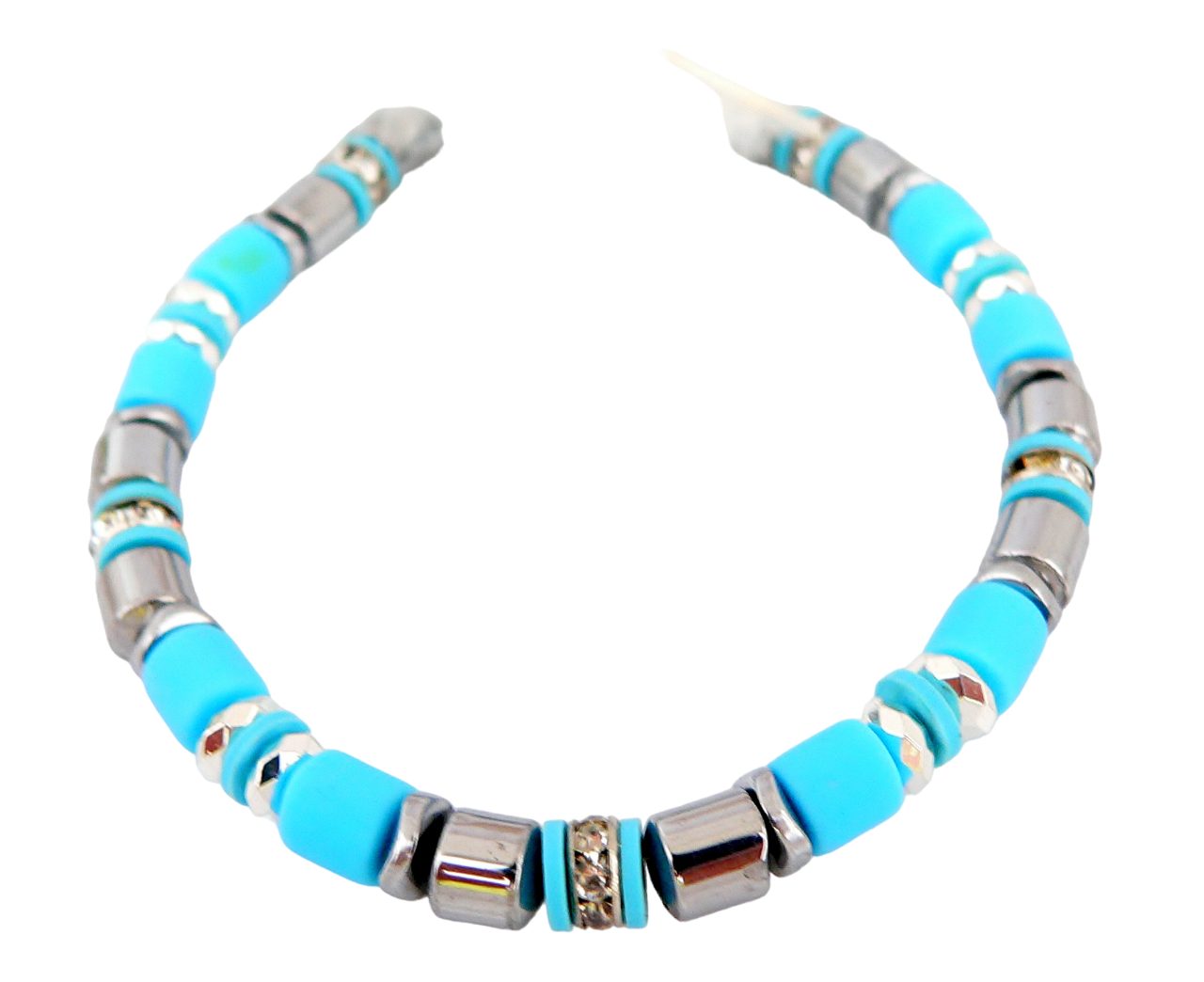 traumschmuck Armband 605aarm Armband Walzen Scheiben türkis Hämatit Strass günstig online kaufen