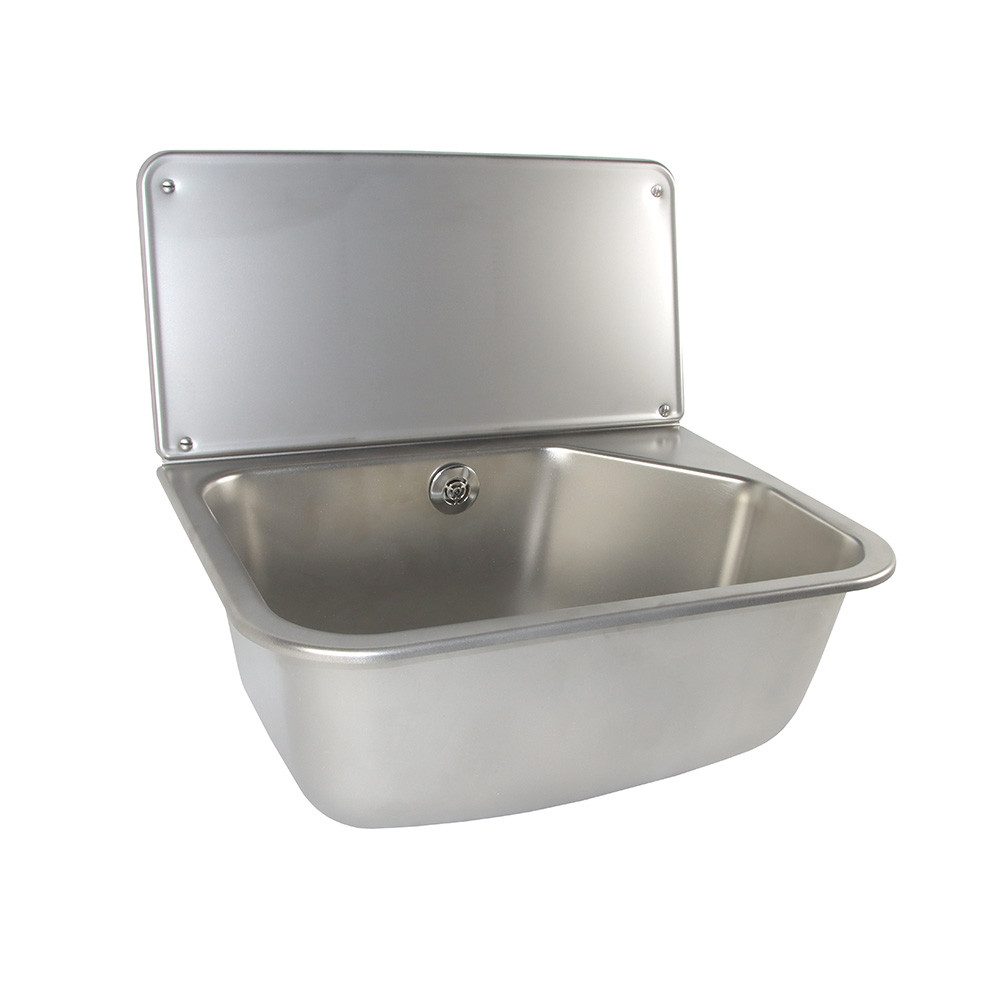 Haas Otto Edelstahlspüle Edelstahl-Universal-Ausgussbecken "Leon" mit Ab- und Überlauf, 0/0 cm