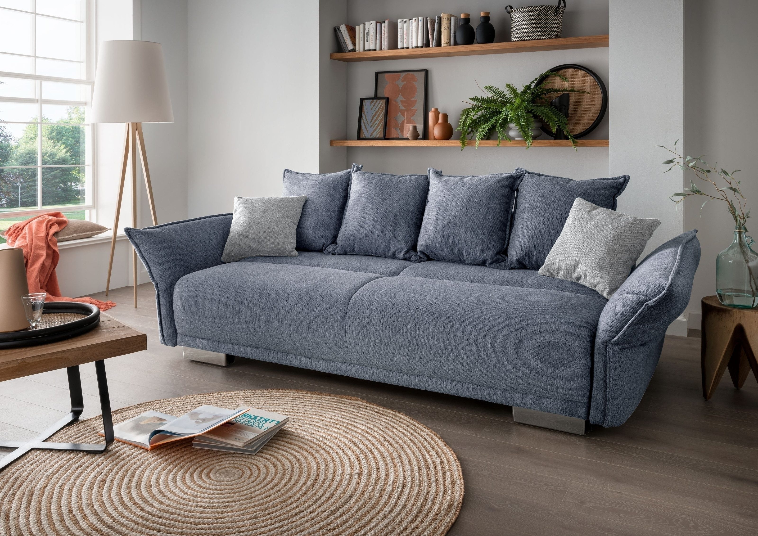 freiraum Schlafsofa Phedra, in 9754 Corto grau-braun, Mikrofaser - 242x90x131cm (BxHxT)