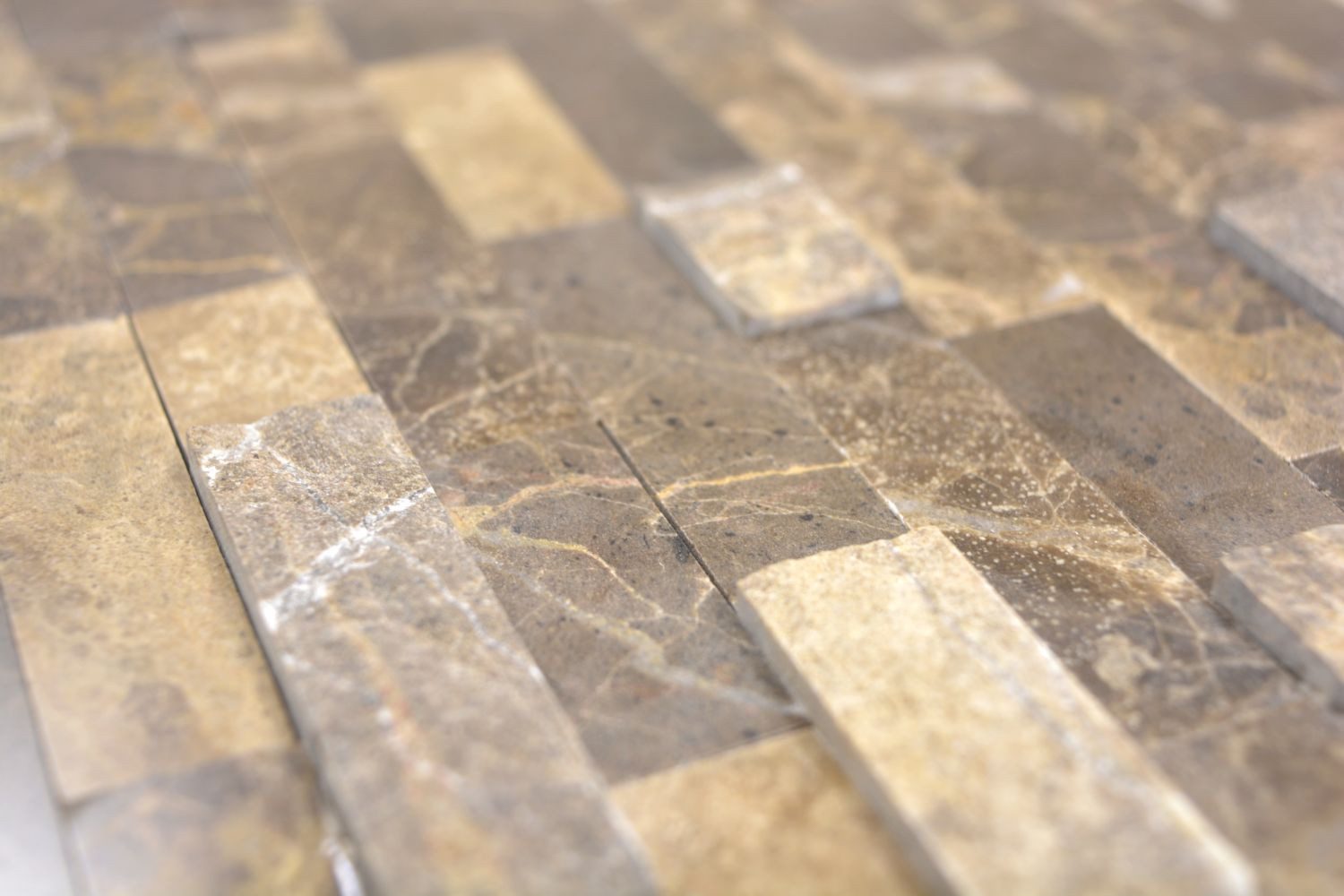 Mosani Mosaikfliesen selbstklebende Verbund Mosaik Naturstein emparador braun