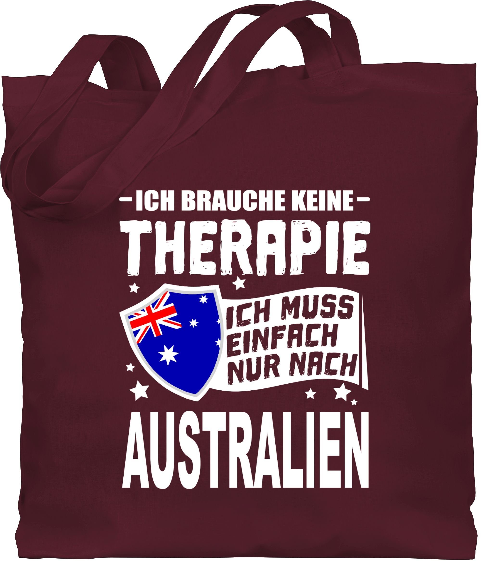 weiß, - Ich keine brauche 2 Wappen einfach Shirtracer Umhängetasche nach Bordeauxrot Therapie nur Ich Australien Länder muss