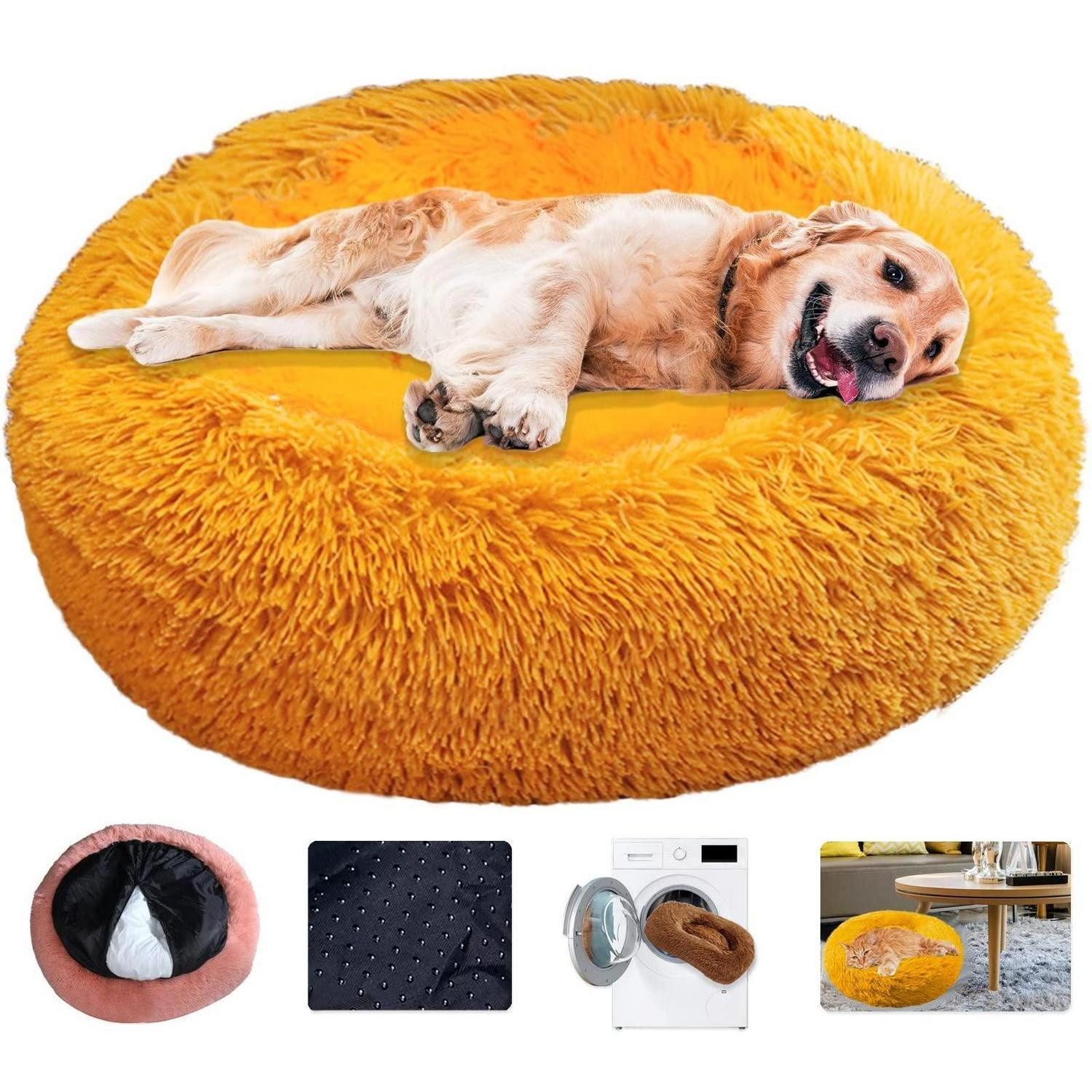 LuxusKollektion Hundebett Hundebett Donut M Golden