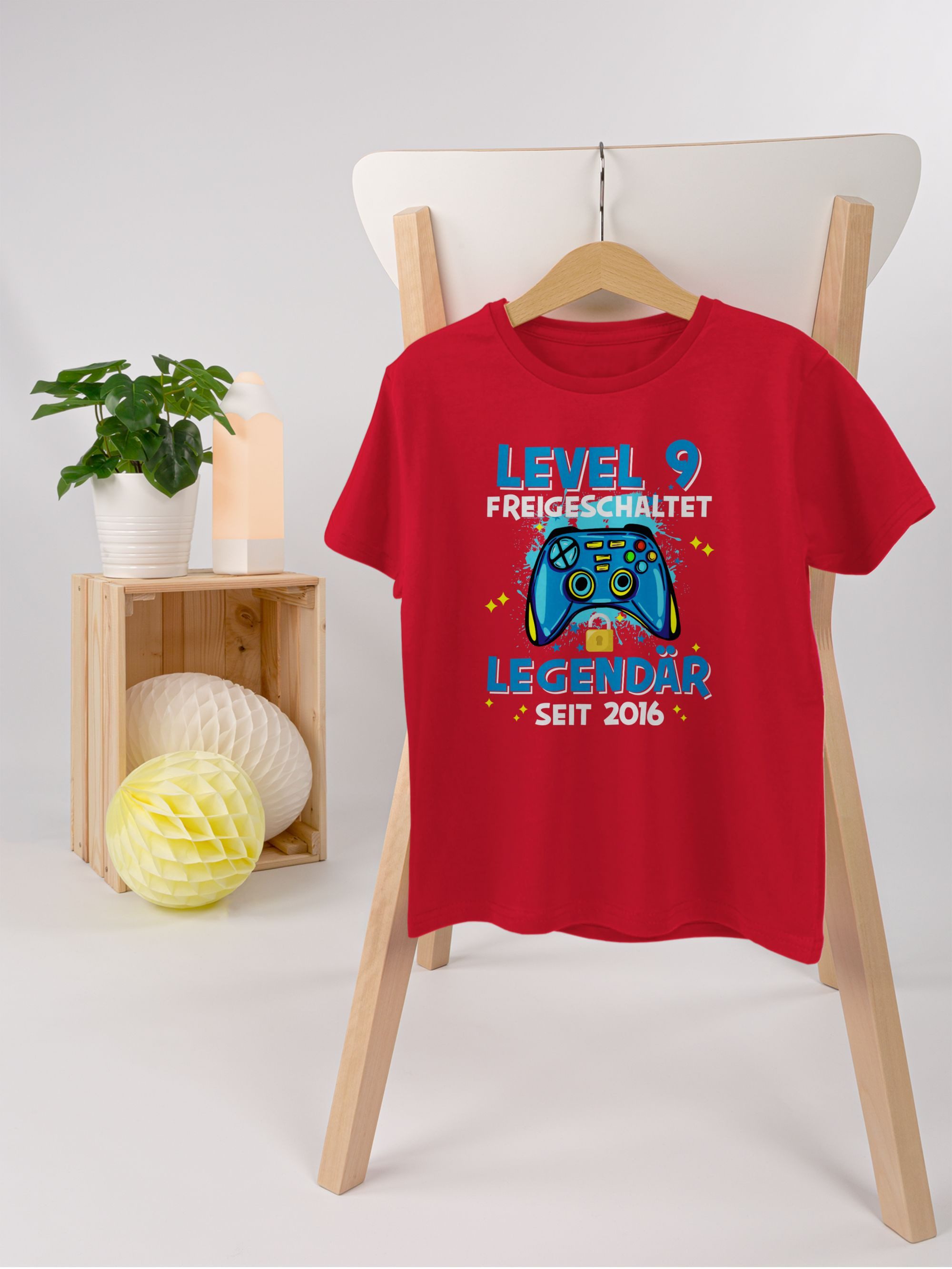 Shirtracer T-Shirt Level 9 freigeschaltet Legendär seit 2016 (1-tlg) 9. Geburtstag