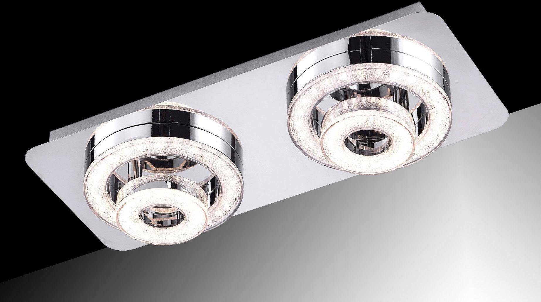 JUST LIGHT Deckenleuchte TIM, LED fest integriert, Warmweiß, Acryl mit Kristalloptik