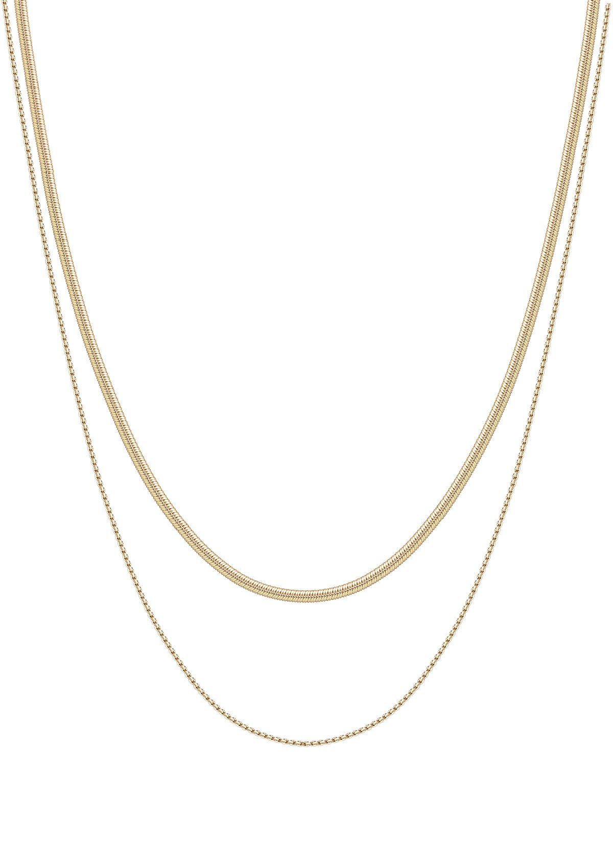 Hey Happiness Edelstahlkette Damen Layer mehrschichtig, Kordel Schlange Ket günstig online kaufen