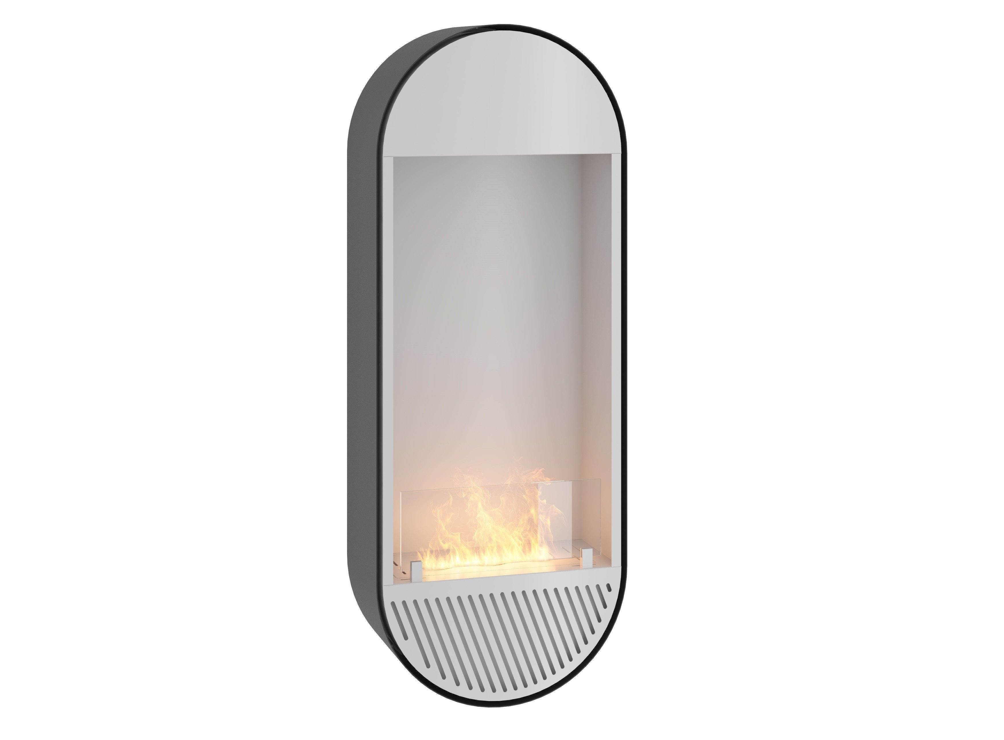 Infire Echtfeuer-Dekokamin Incyrcle Slim Vertical Ethanolkamin, TÜV zertifiziert, bis 2 KW Heizleistung