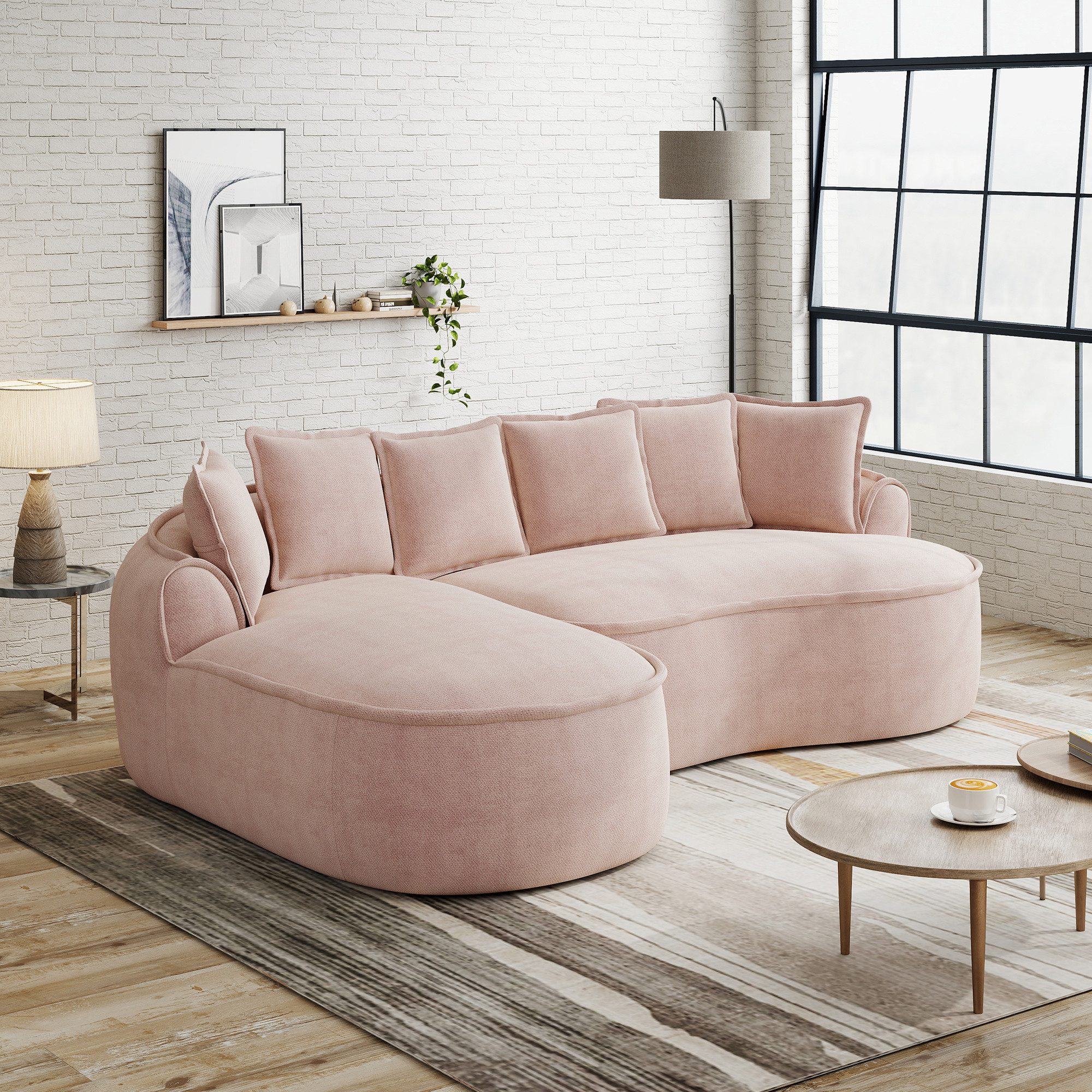 Celya Sofa Komfortables Chenille Cloud Sofa, frameless Design, inklusive Kissen, kein Aufbau erforderlich, für Wohnzimmer