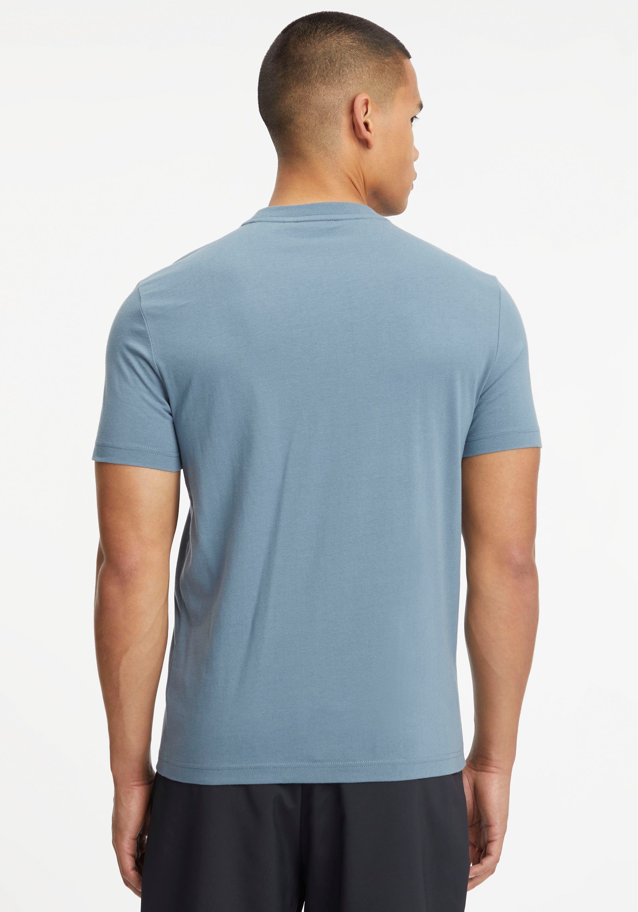 Calvin Klein T-Shirt Baumwolle LOGO Grey Tar aus BOX STRIPED reiner T-SHIRT