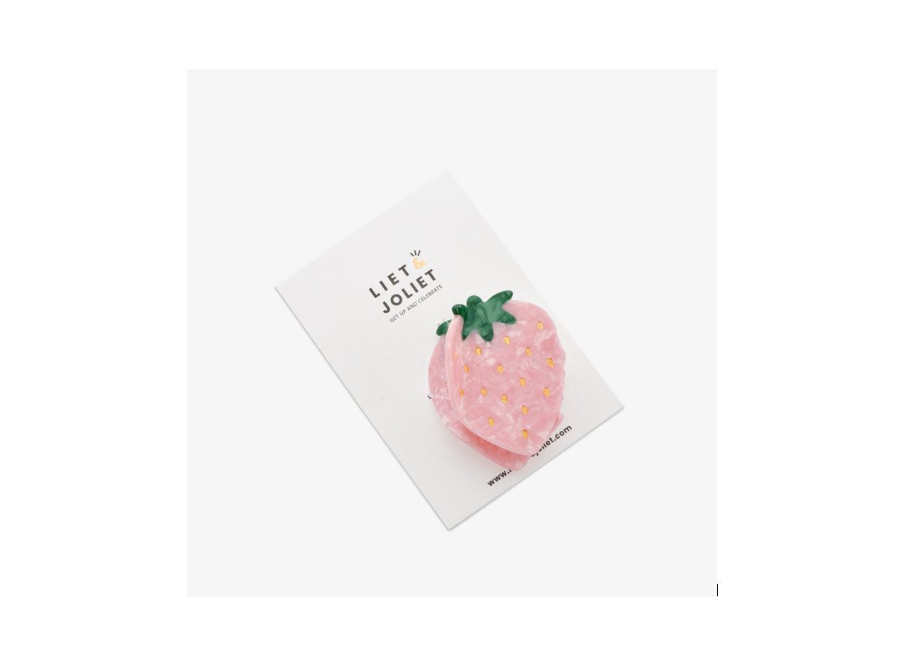 Haarklammer Haarklammer-Erdbeere rosa + rot 8cm x 5,5cm