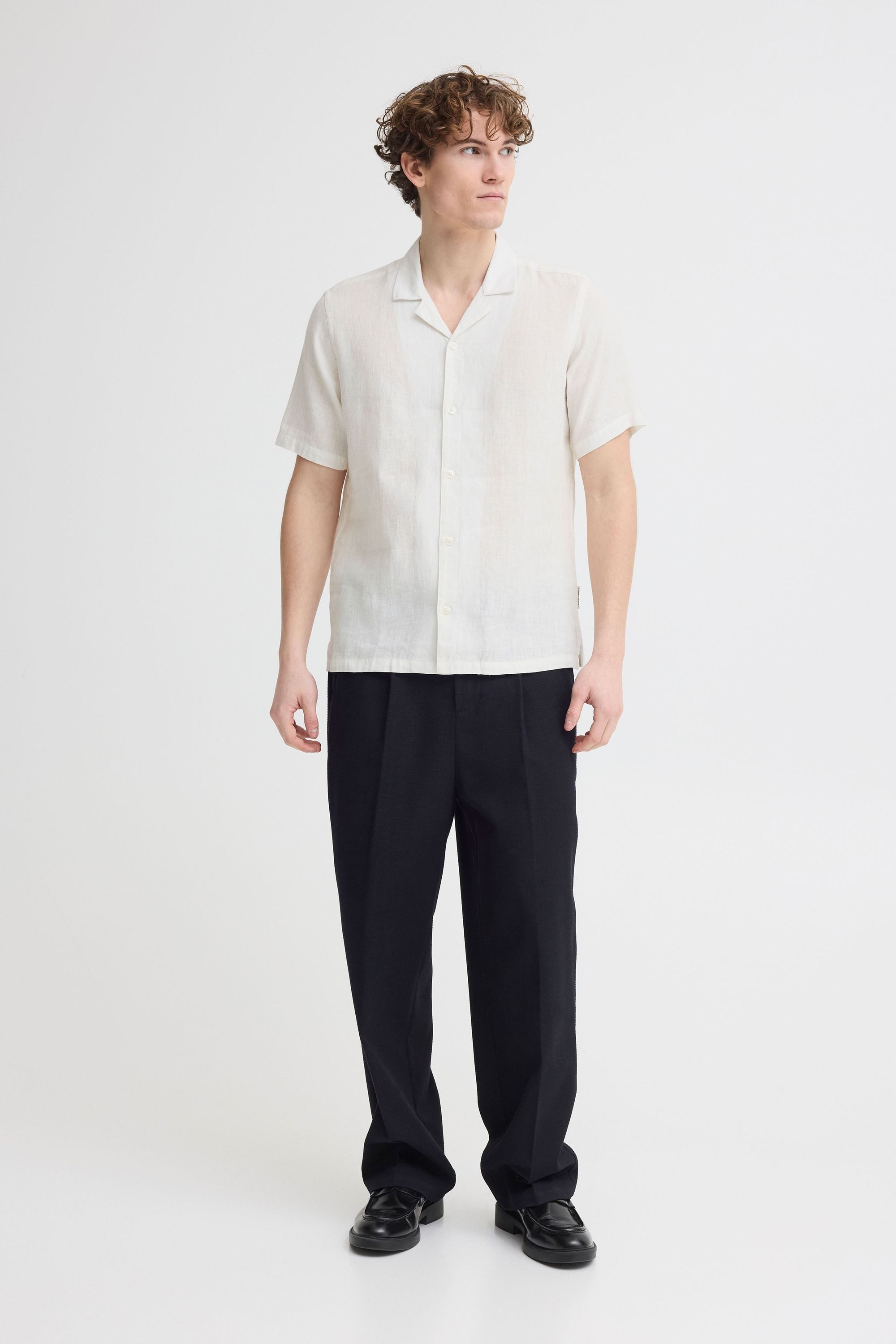Casual Friday Leinenhemd CFSauby Leinen-Mix-Hemd mit Cuba-Kragen