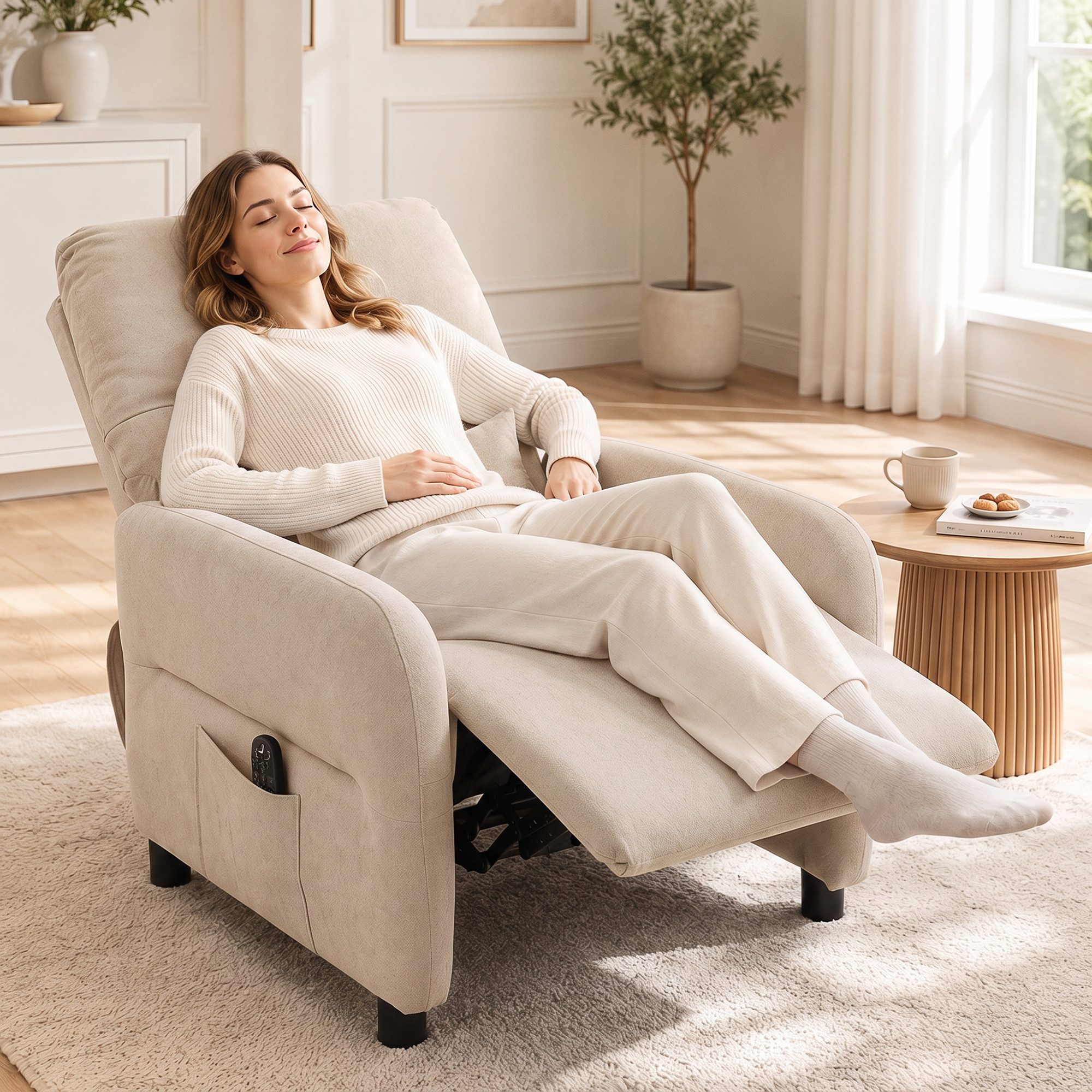 HOMCOM Massagesessel Relaxsessel Fernsehsessel mit Liegefunktion, 8-Punkt-Vibration (Set, 1-St., Relaxsessel), 8-Punkt-Massage, Lendenwärme, 135° Liege