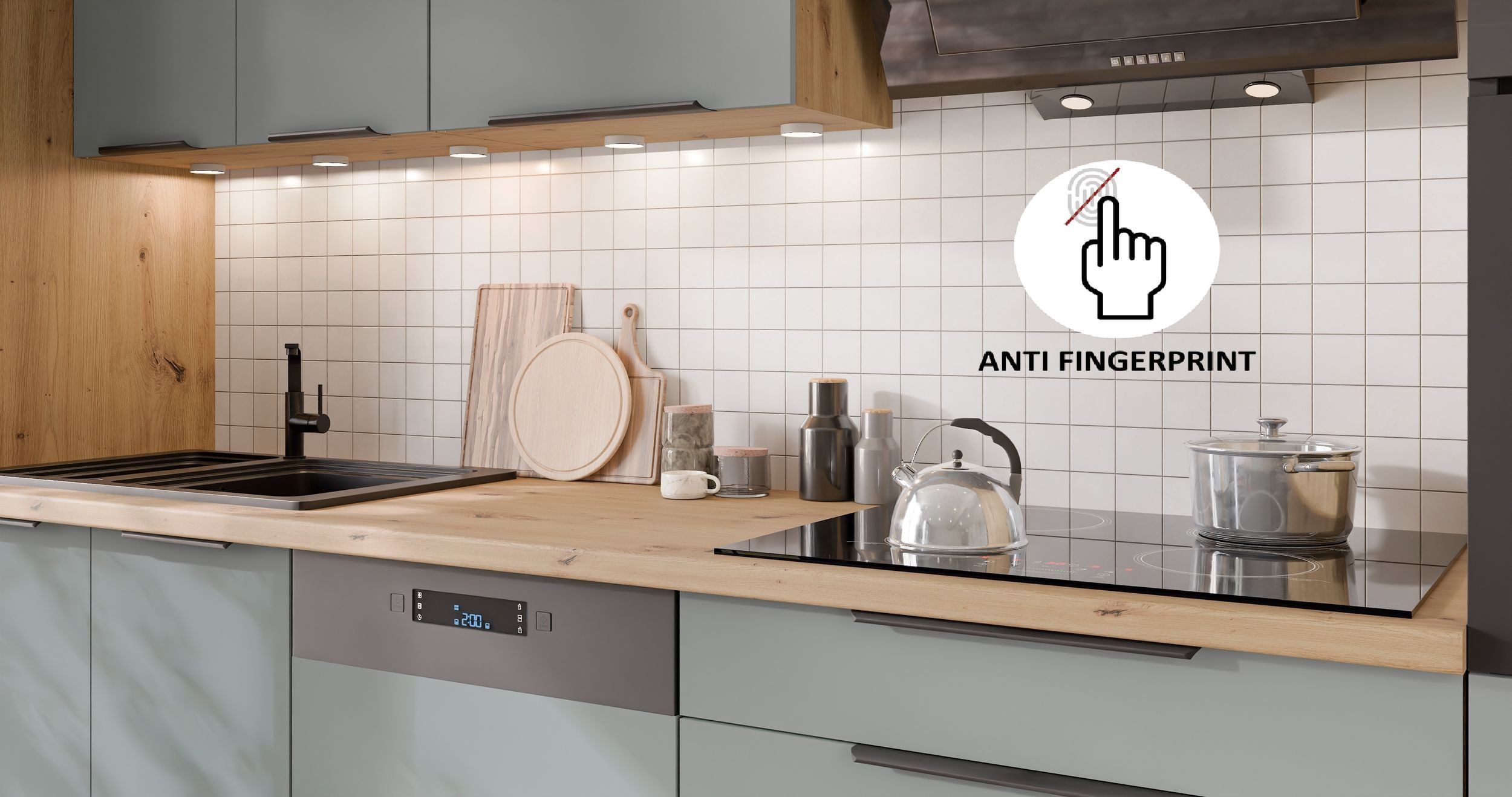 Küchen-Preisbombe Küchenzeile ARIA K-AR - NAGU 340 cm Anti Fingerprint Küchenblock Küche Einbauküche – Bild 4 von 5