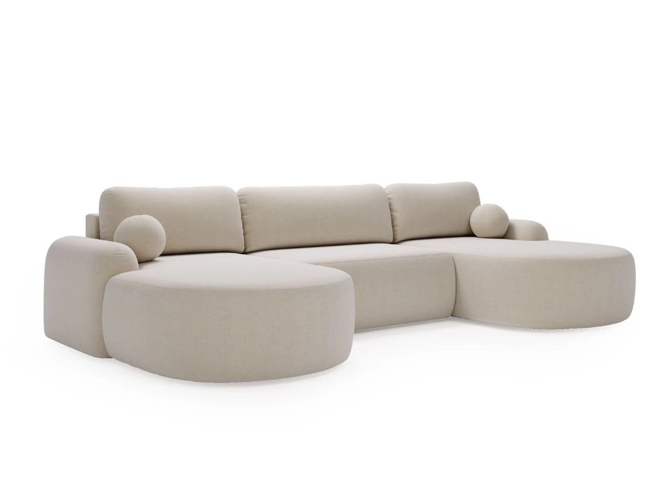 GrainGold Ecksofa U-Form AURIO mit Schlaffunktion günstig online kaufen